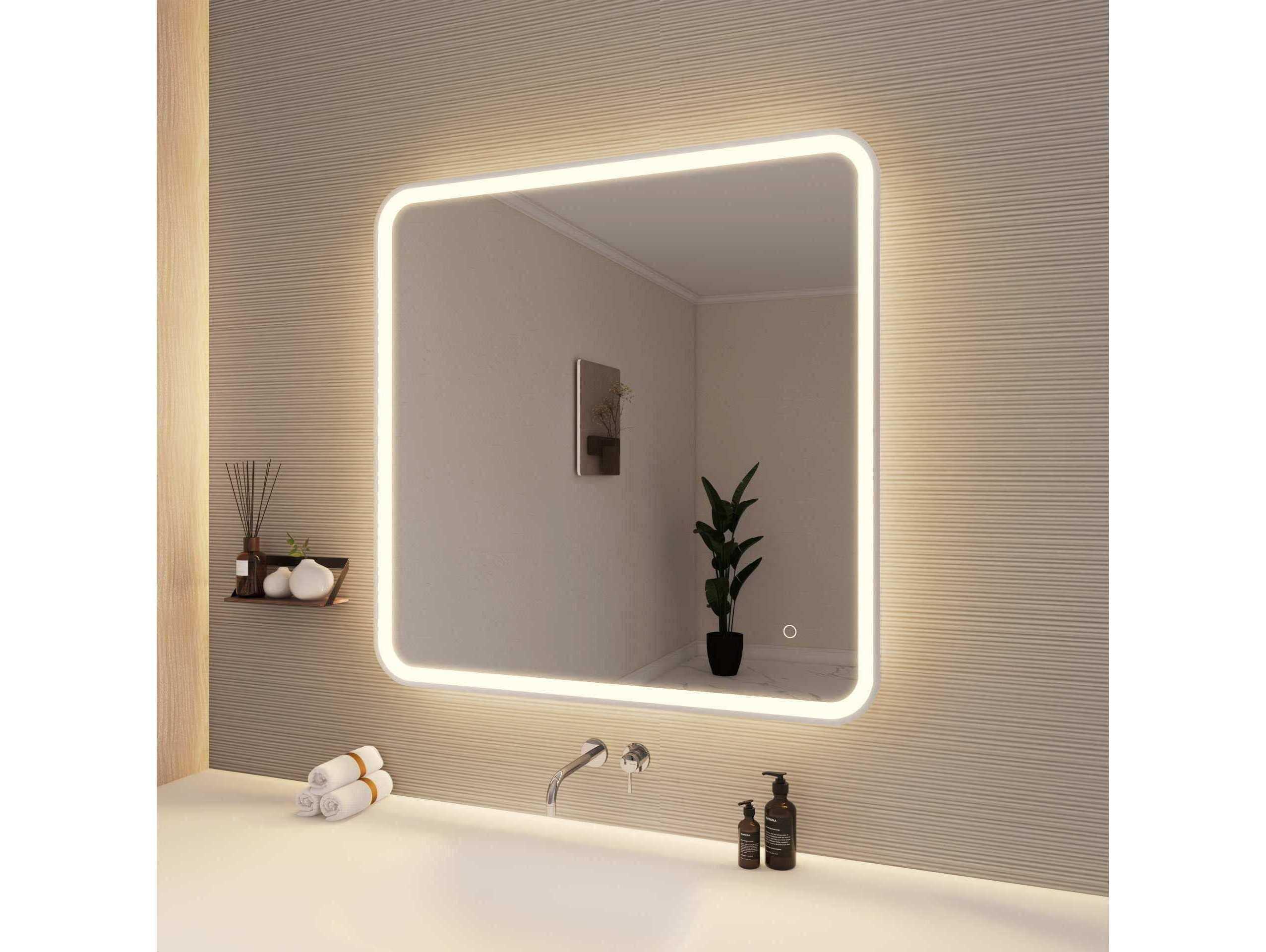 Elegant Lighting Harmoni Silver Square Wall Mirror