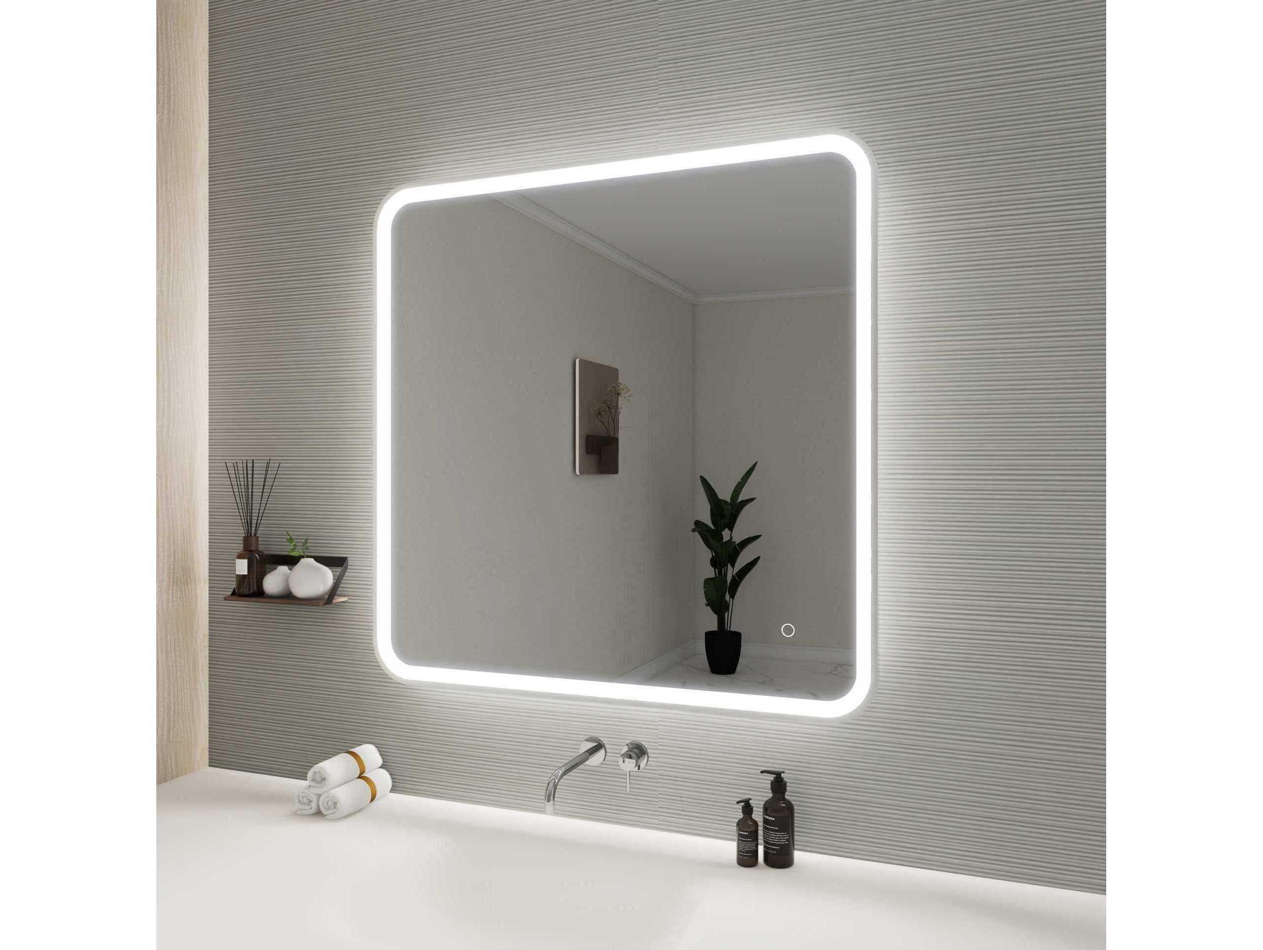 Elegant Lighting Harmoni Silver Square Wall Mirror
