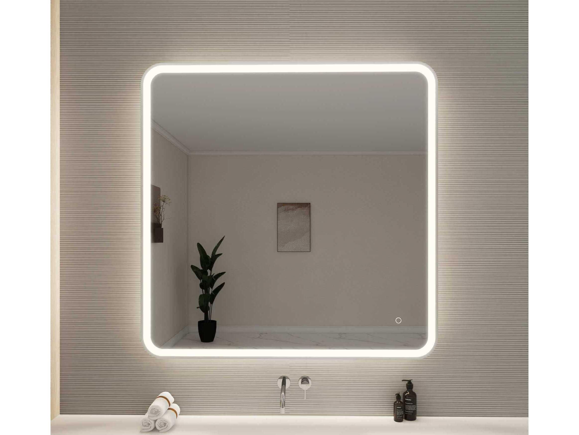 Elegant Lighting Harmoni Silver Square Wall Mirror
