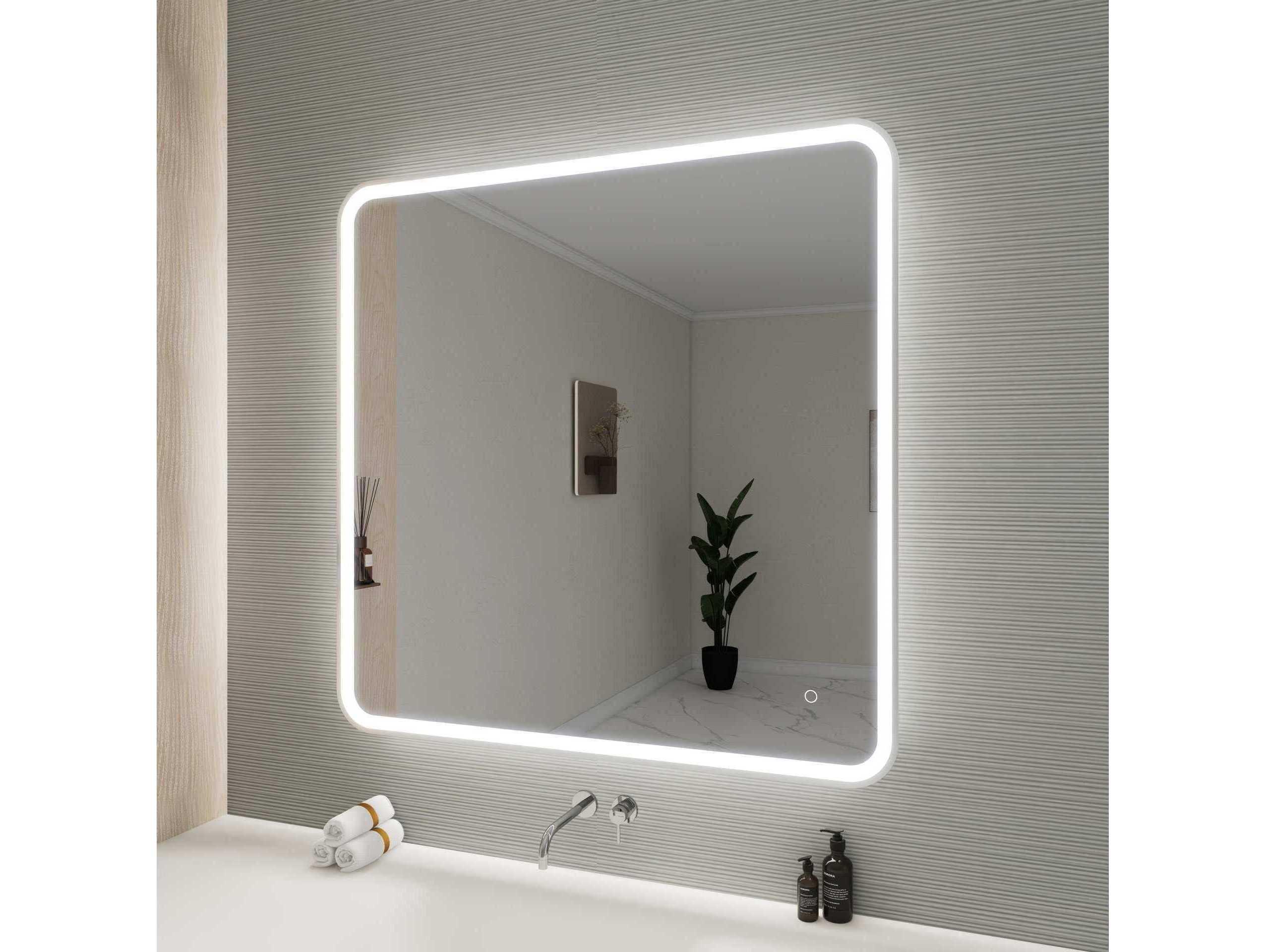 Elegant Lighting Harmoni Silver Square Wall Mirror