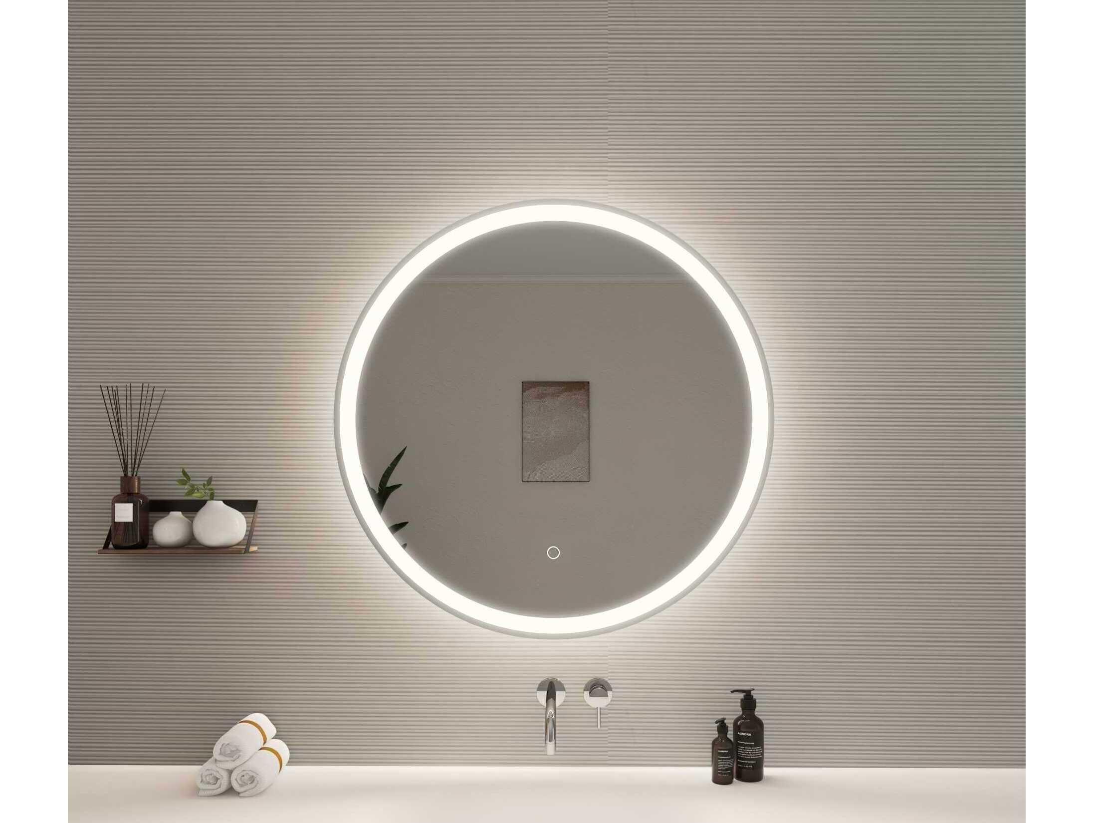 Elegant Lighting Harmoni Silver Round Wall Mirror