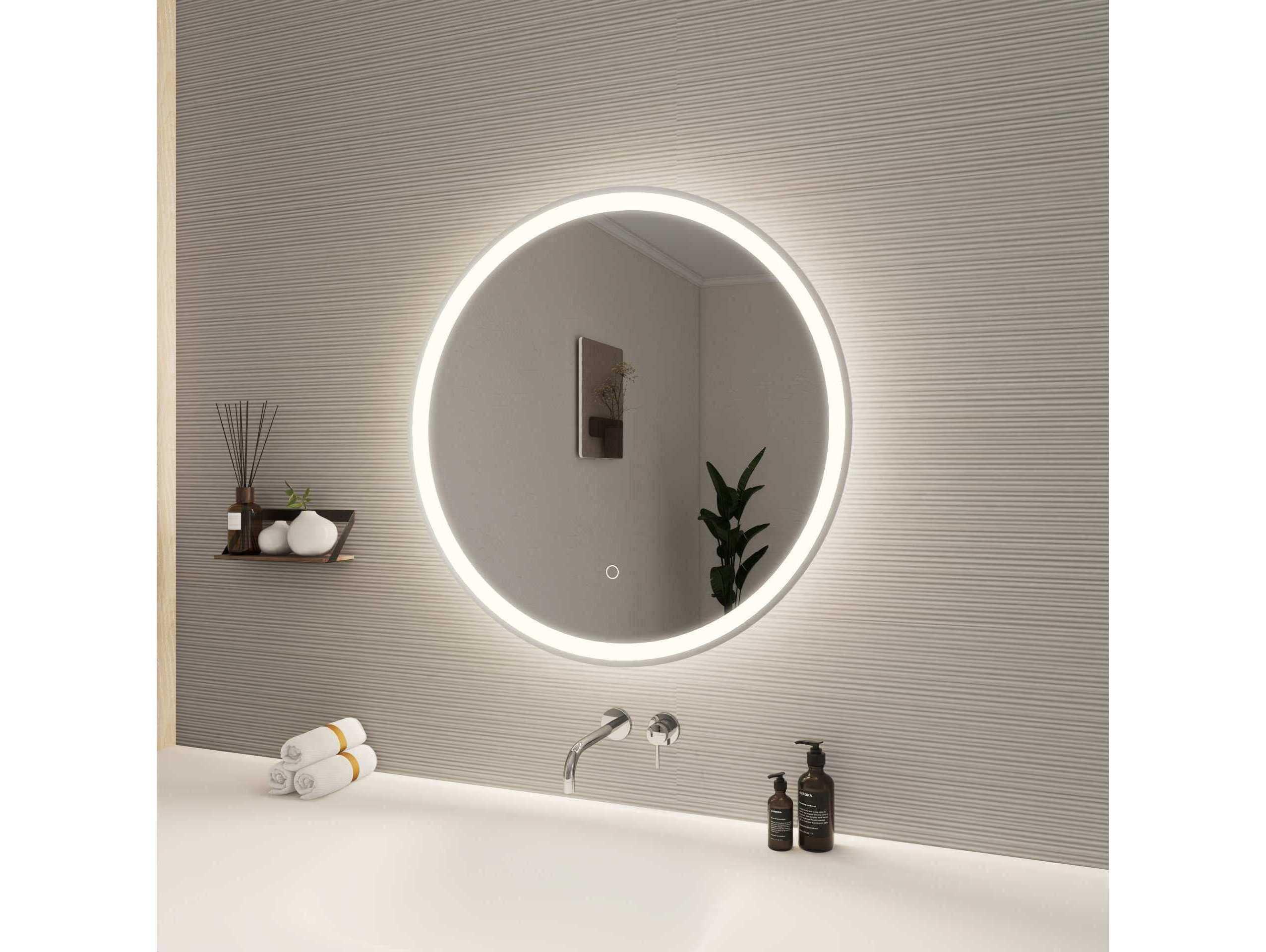 Elegant Lighting Harmoni Silver Round Wall Mirror