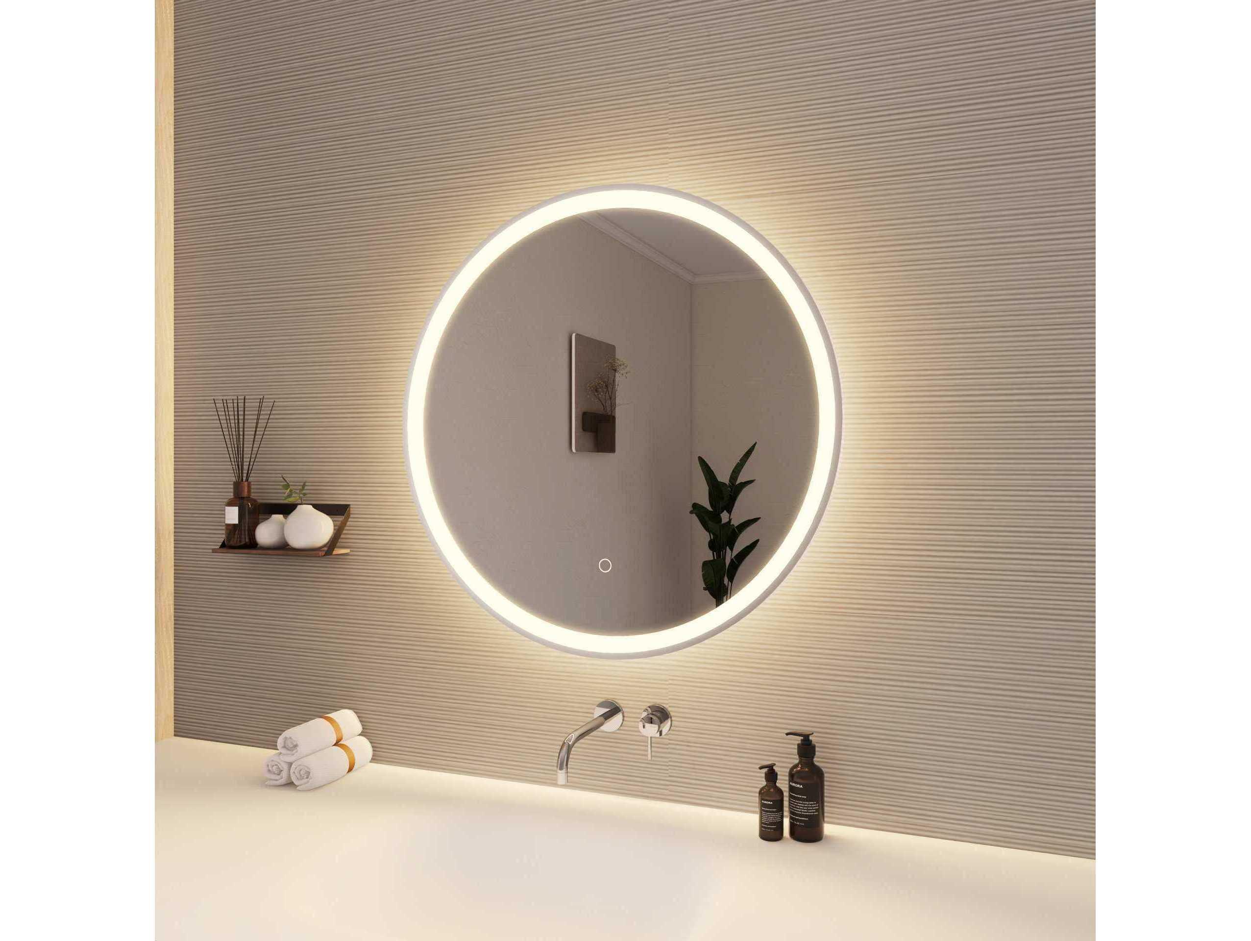 Elegant Lighting Harmoni Silver Round Wall Mirror