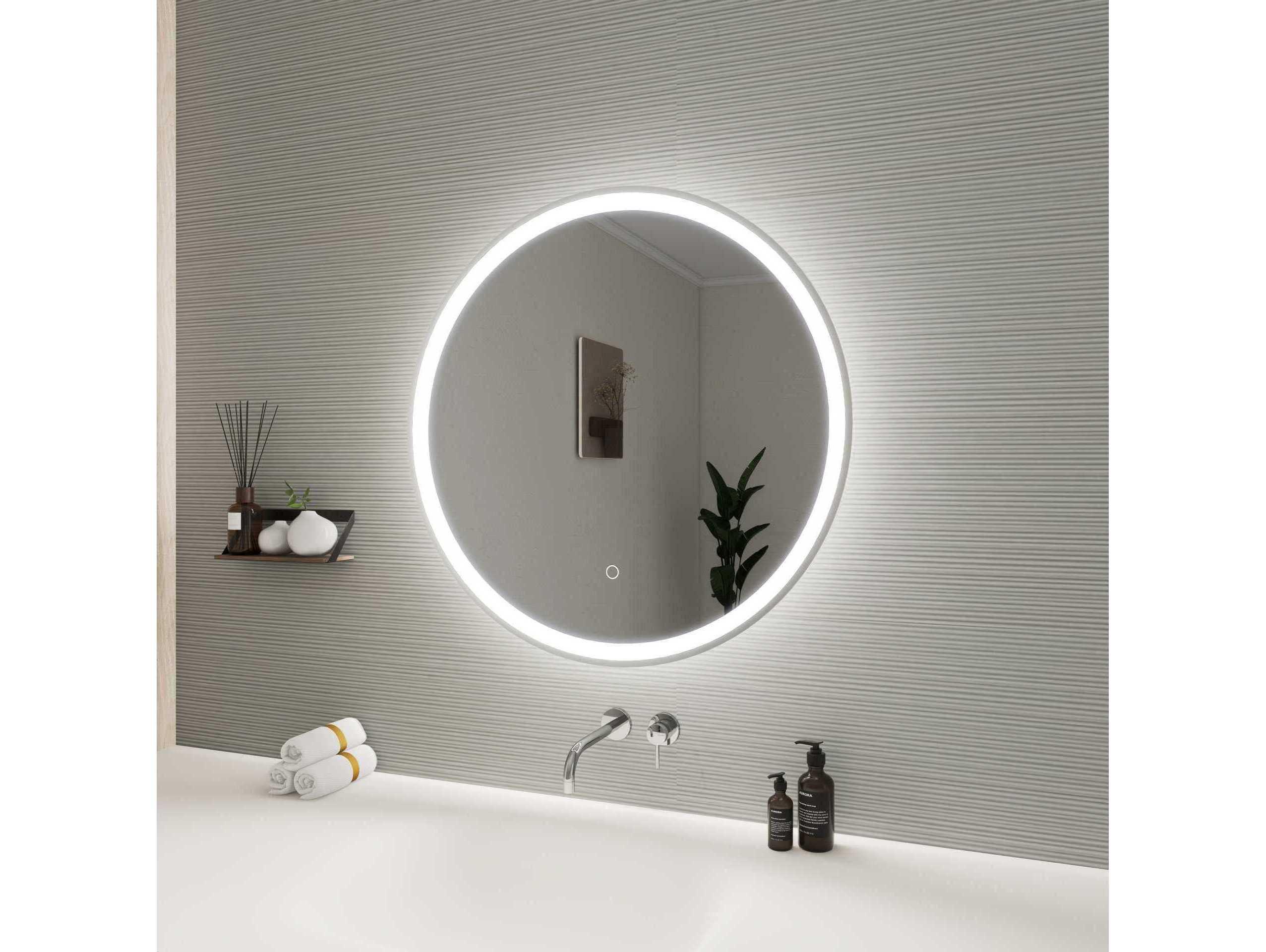 Elegant Lighting Harmoni Silver Round Wall Mirror