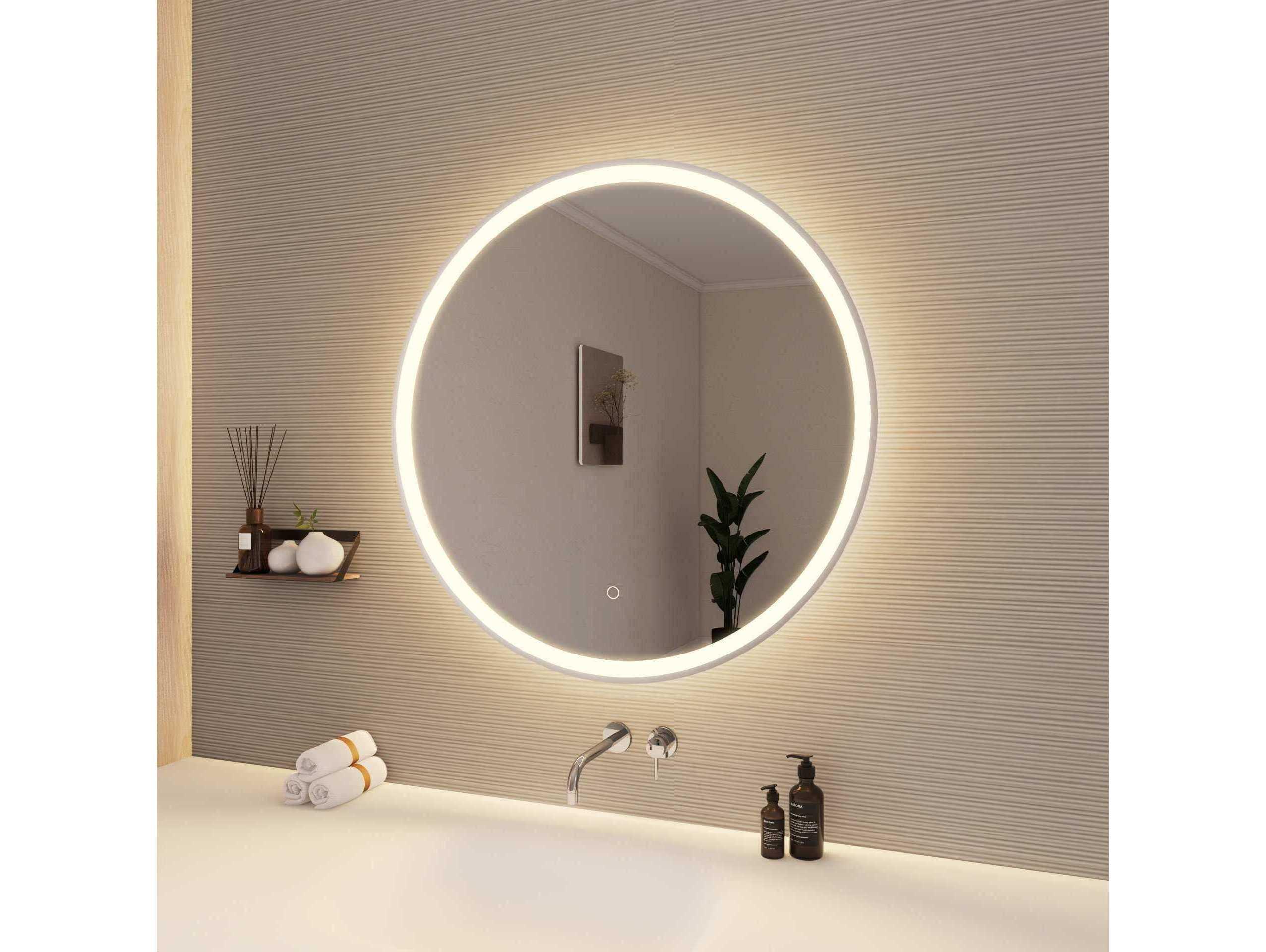 Elegant Lighting Harmoni Silver Round Wall Mirror