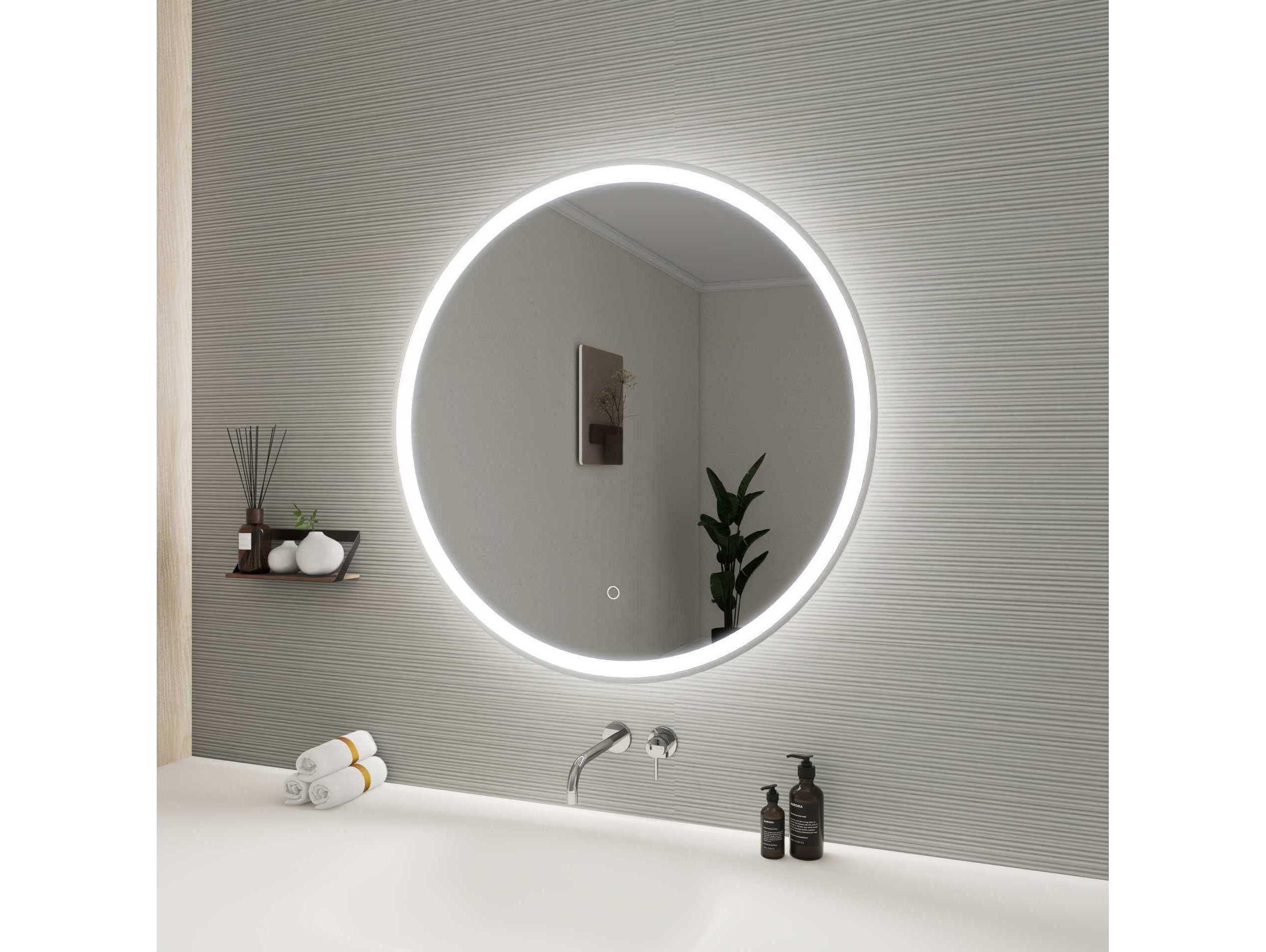 Elegant Lighting Harmoni Silver Round Wall Mirror