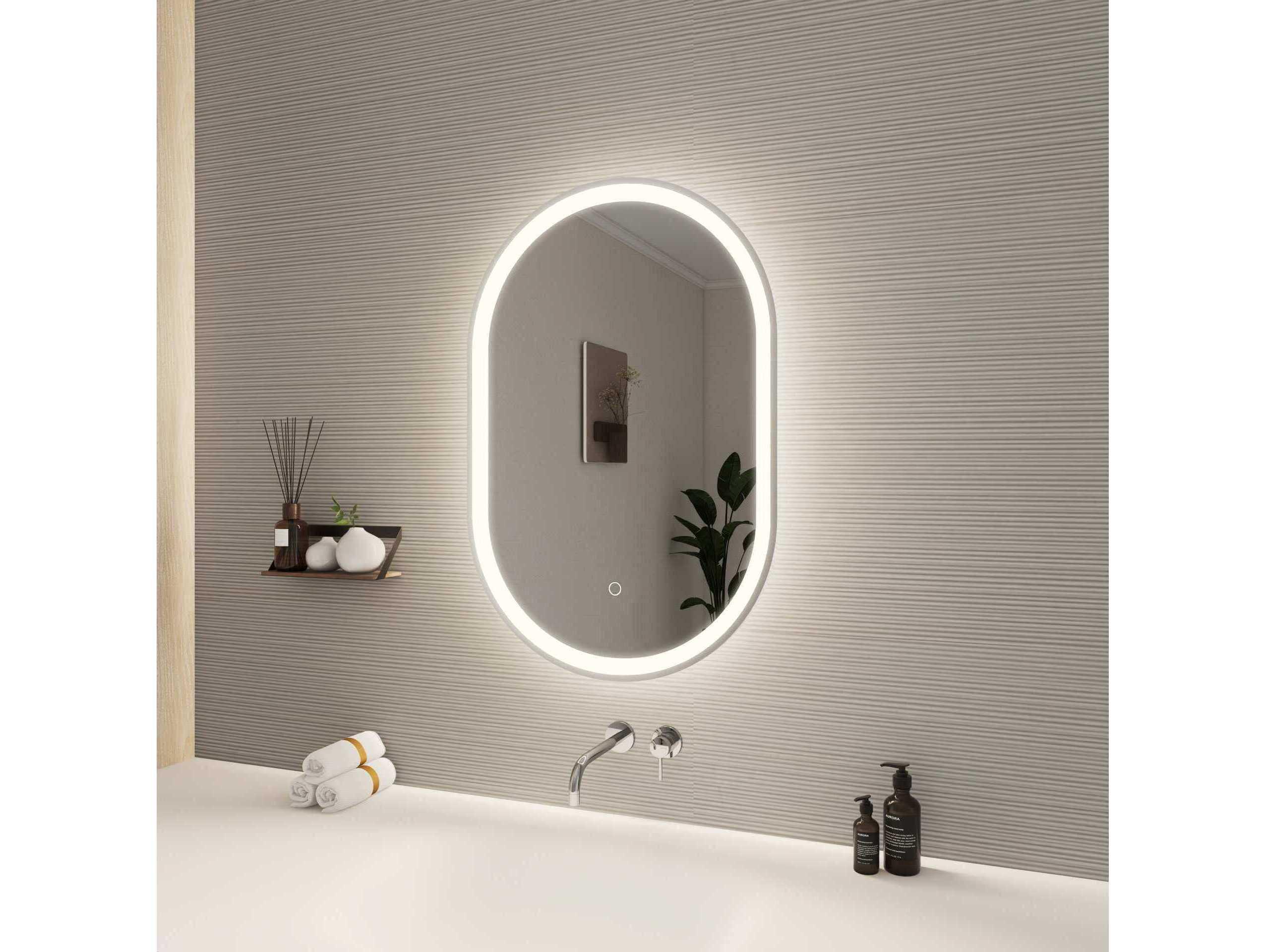 Elegant Lighting Harmoni Silver Oval Wall Mirror