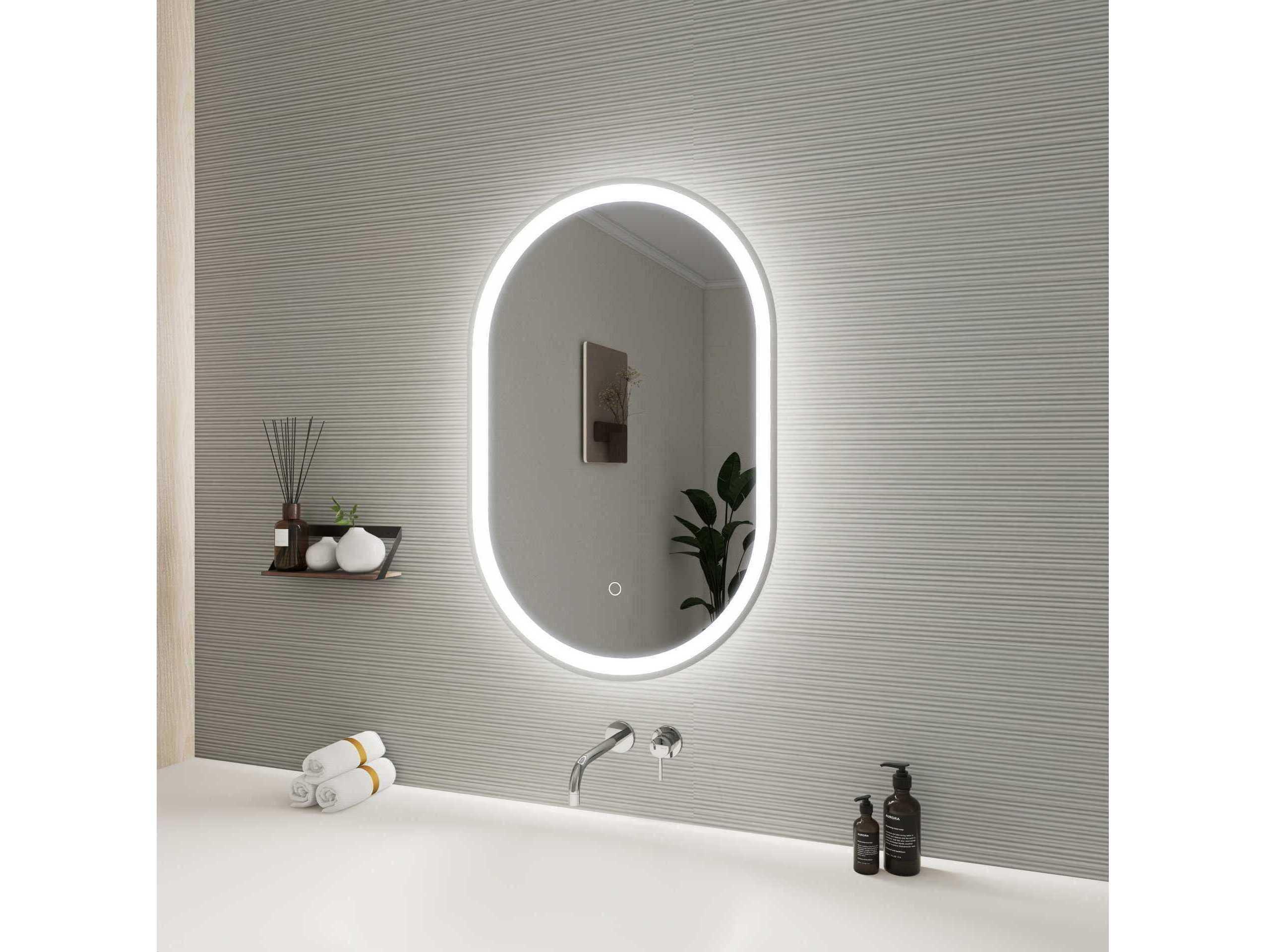 Elegant Lighting Harmoni Silver Oval Wall Mirror