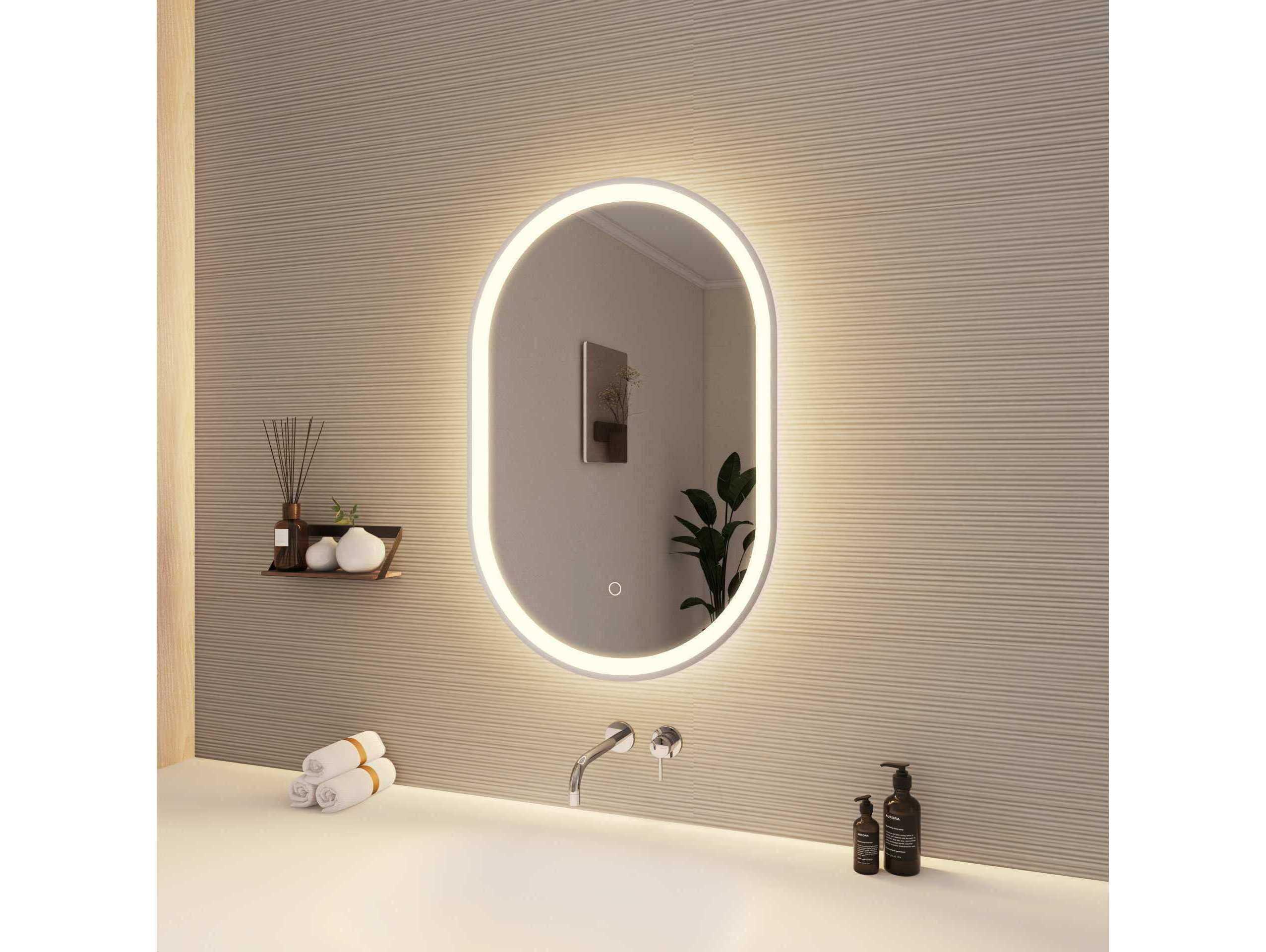 Elegant Lighting Harmoni Silver Oval Wall Mirror