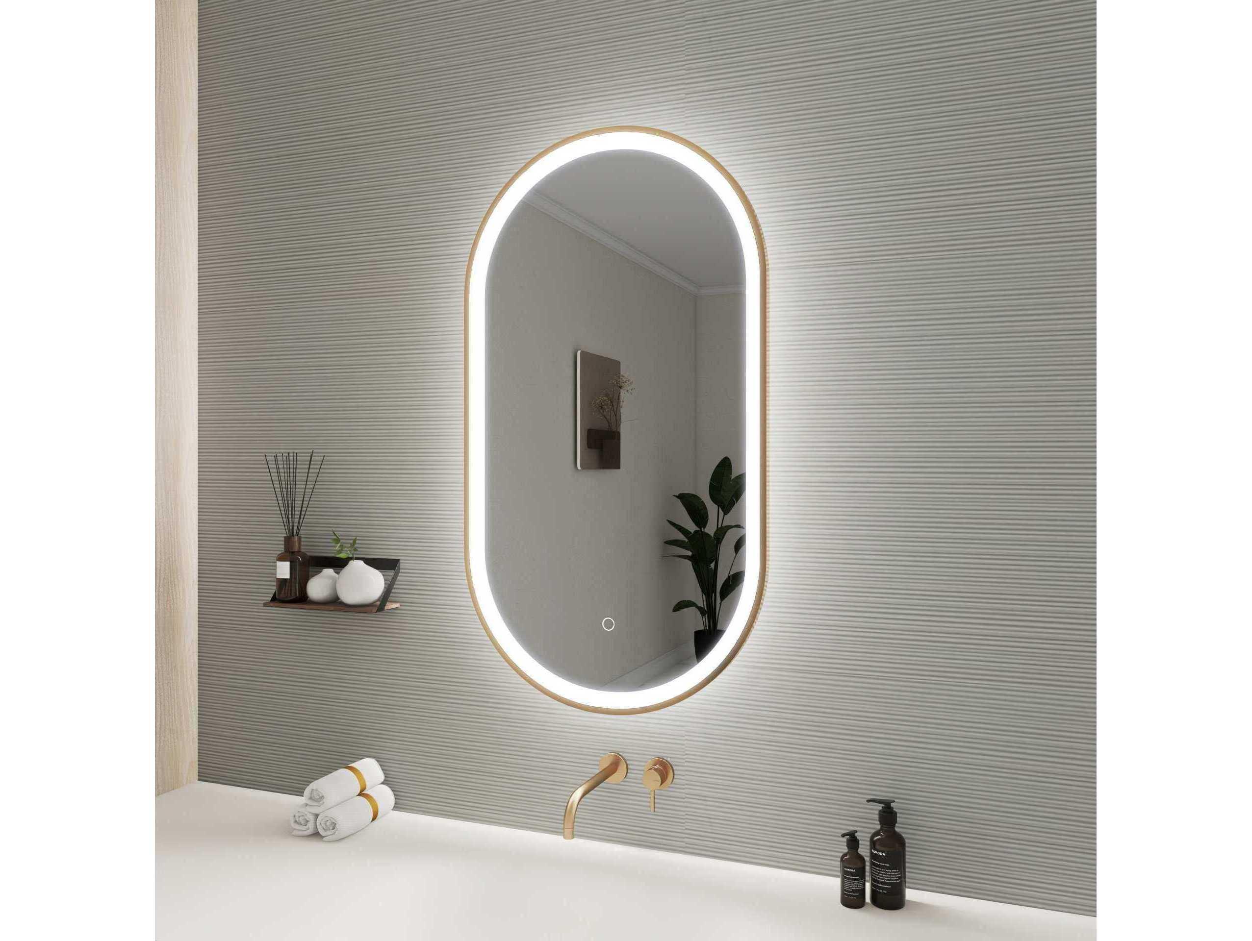 Elegant Lighting Harmoni Satin Gold Oval Wall Mirror