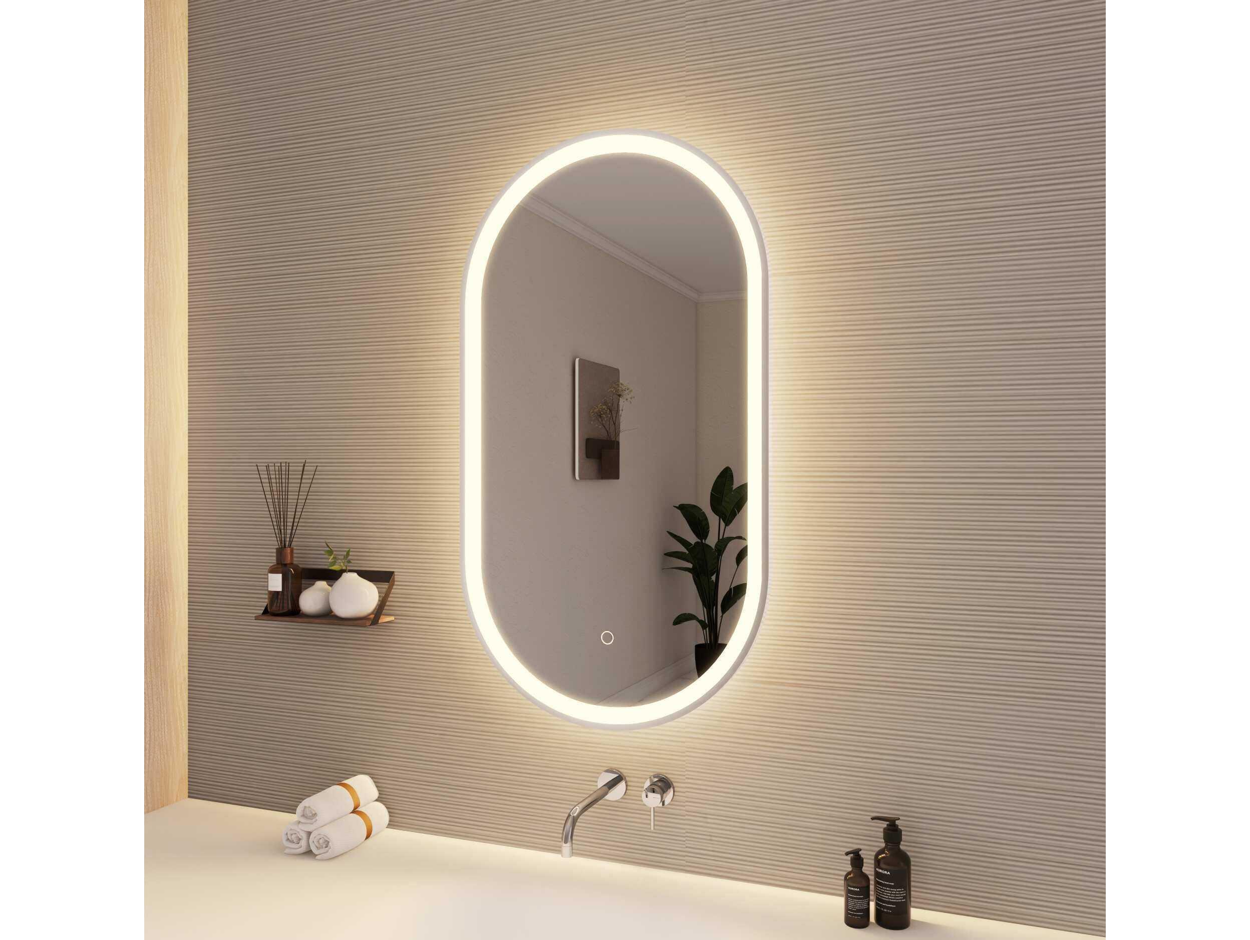 Elegant Lighting Harmoni Silver Oval Wall Mirror