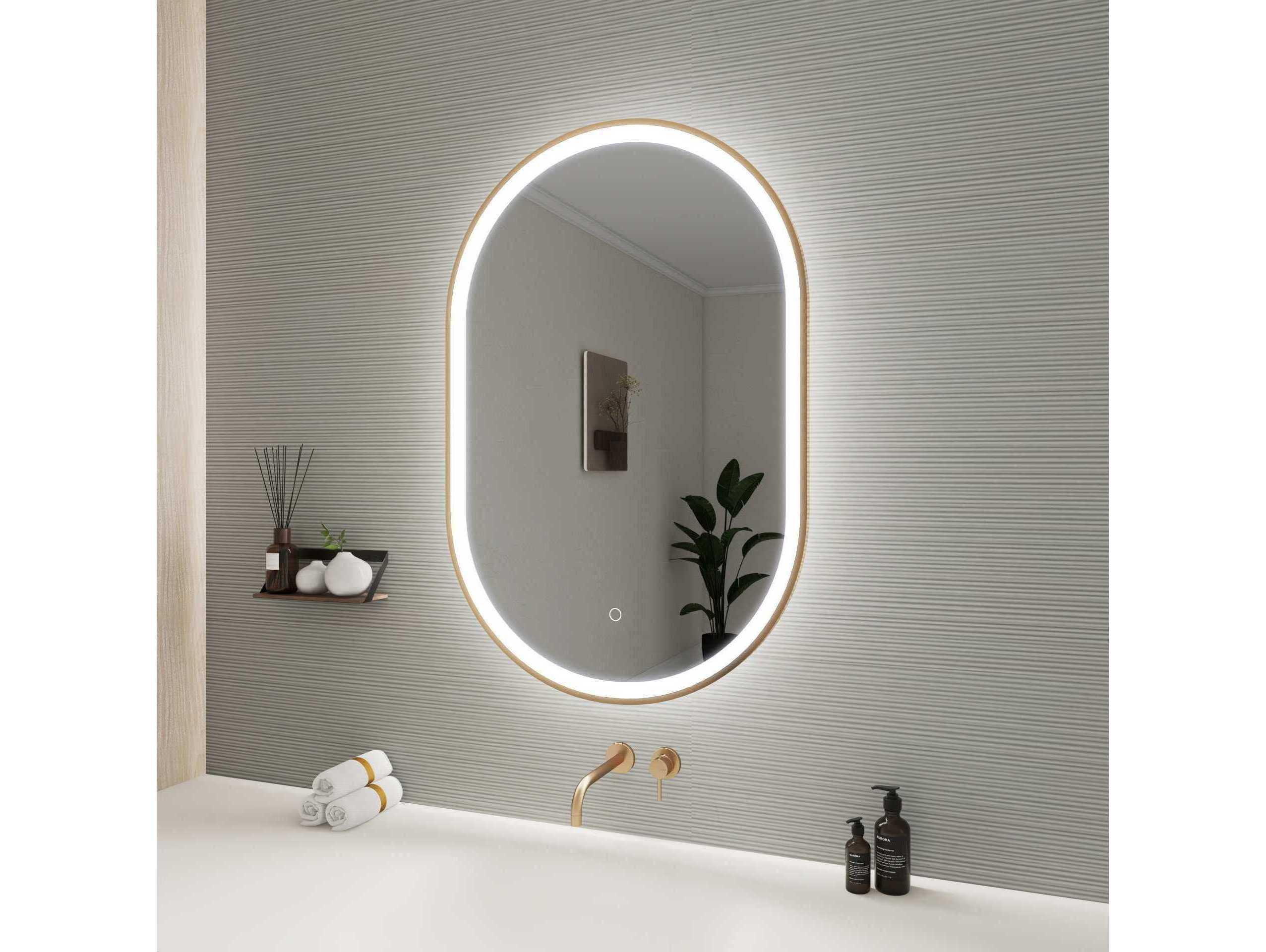 Elegant Lighting Harmoni Satin Gold Oval Wall Mirror
