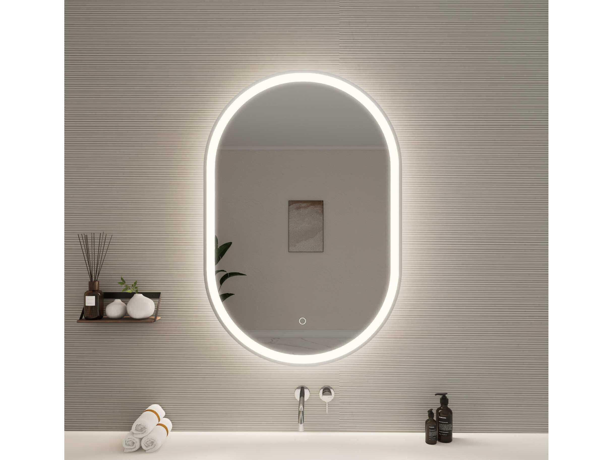 Elegant Lighting Harmoni Silver Oval Wall Mirror