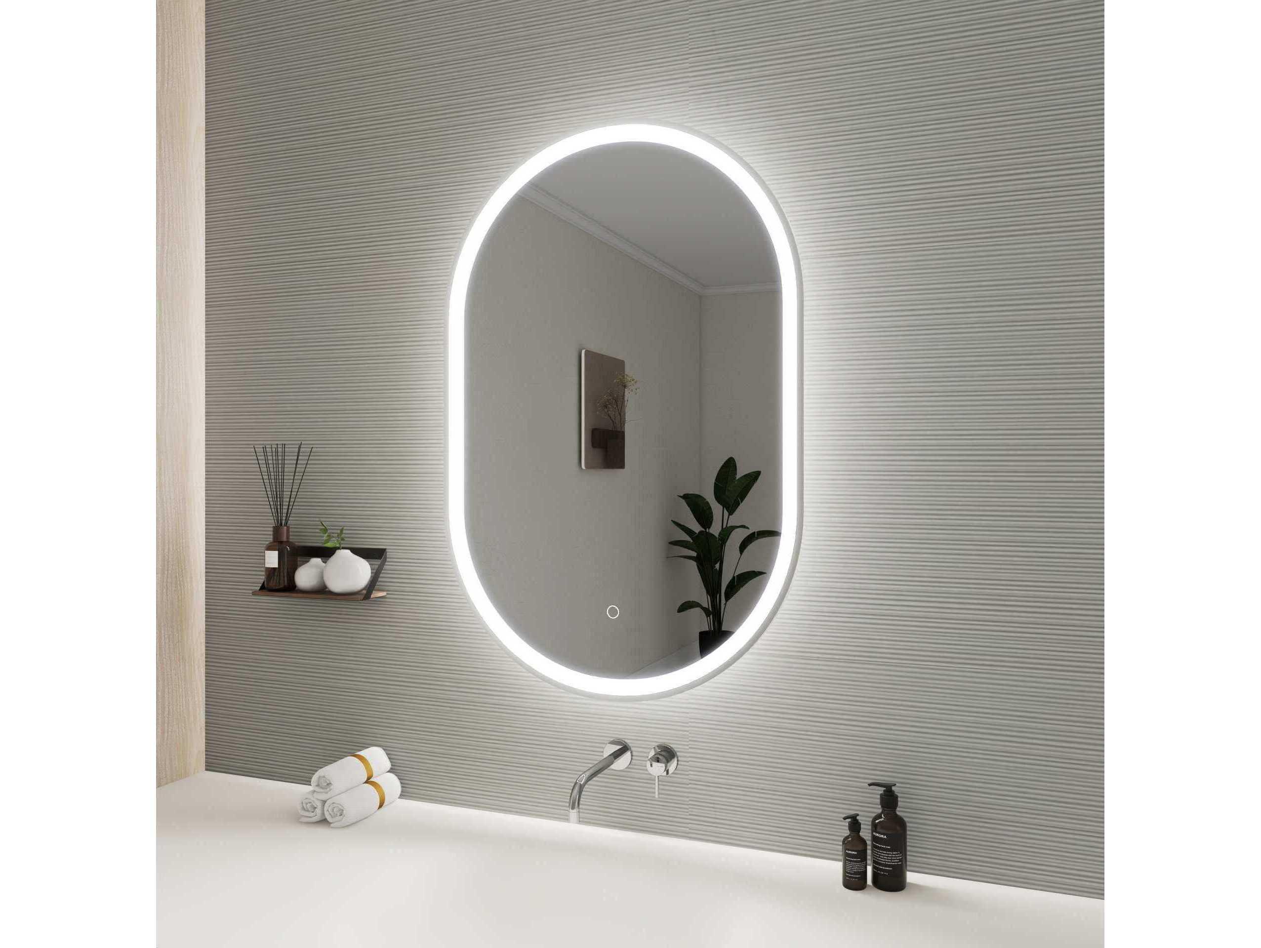Elegant Lighting Harmoni Silver Oval Wall Mirror