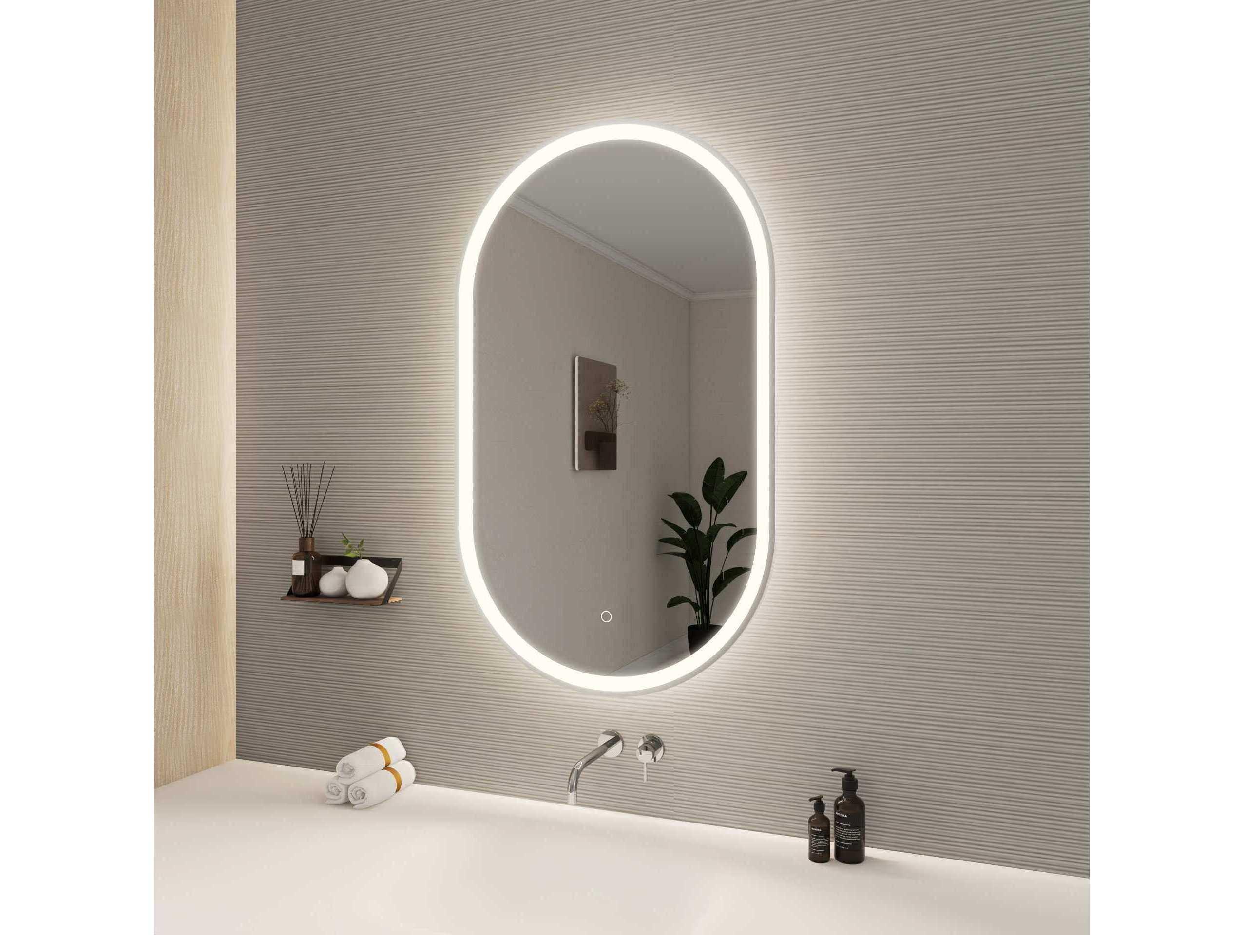 Elegant Lighting Harmoni Silver Oval Wall Mirror