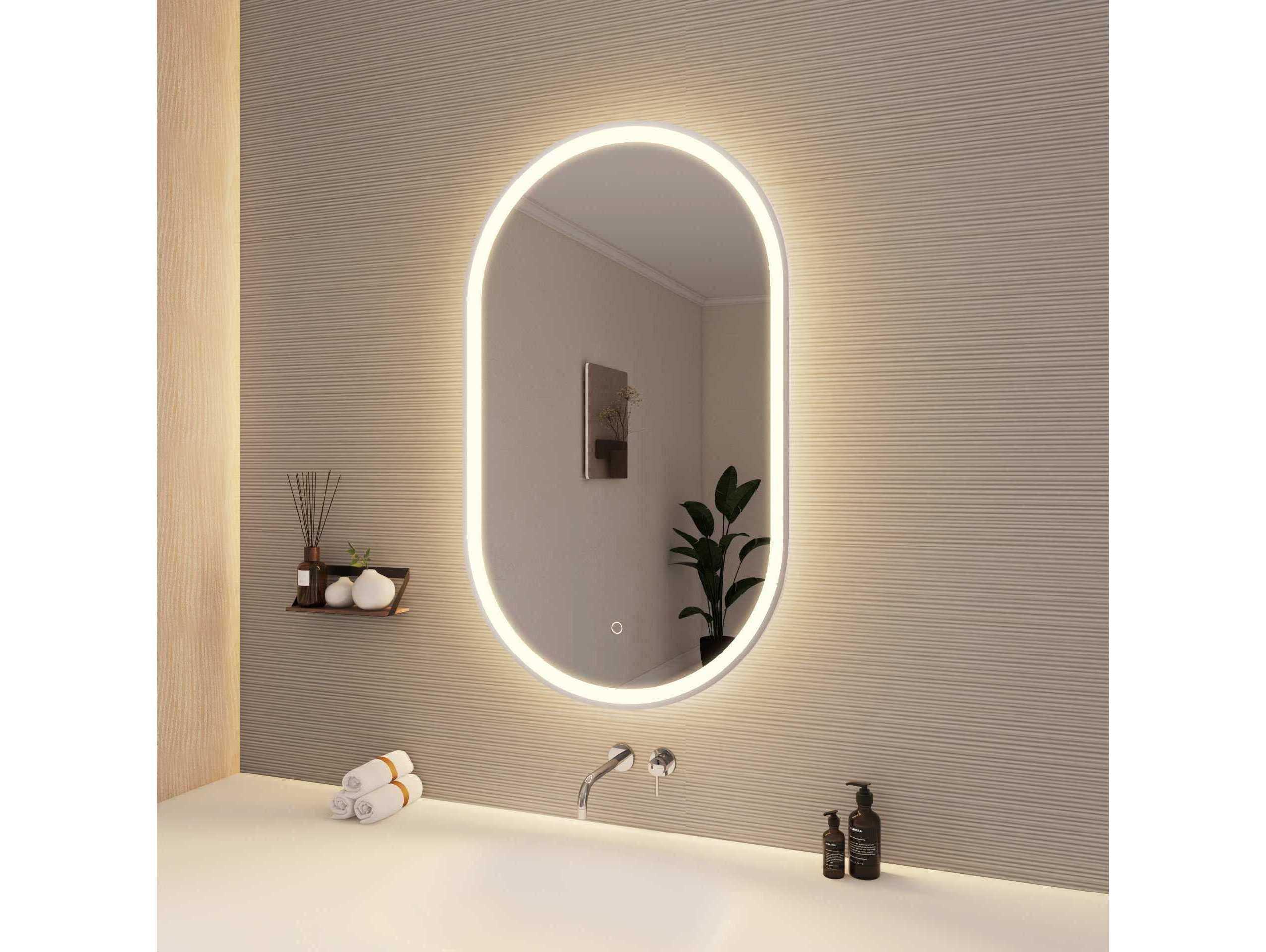 Elegant Lighting Harmoni Silver Oval Wall Mirror