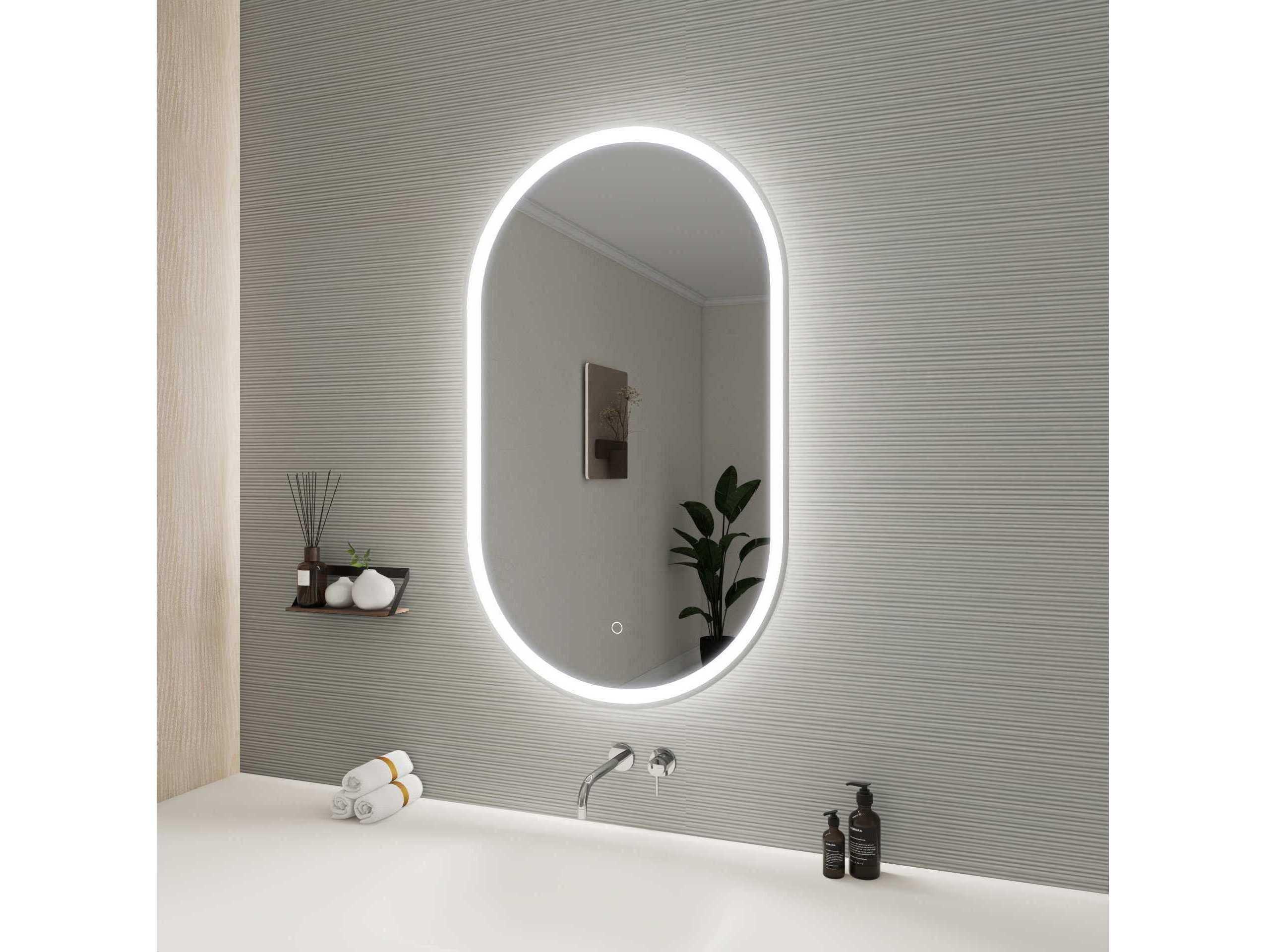Elegant Lighting Harmoni Silver Oval Wall Mirror