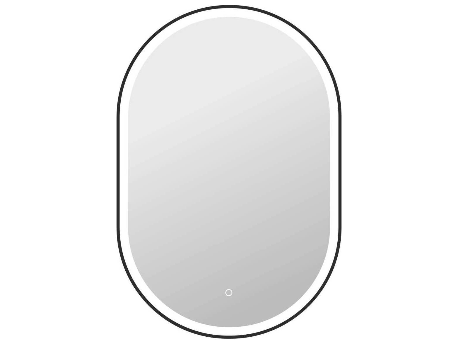 Elegant Lighting Harmoni Black Oval Wall Mirror