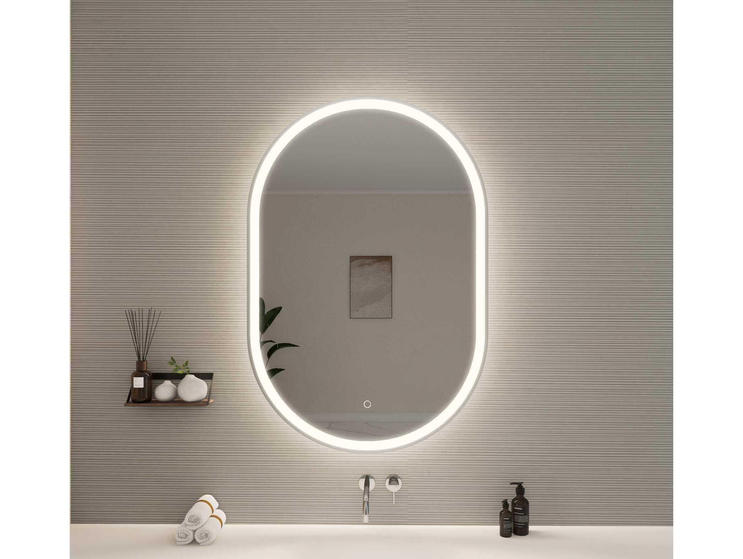 Elegant Lighting Harmoni Silver Oval Wall Mirror