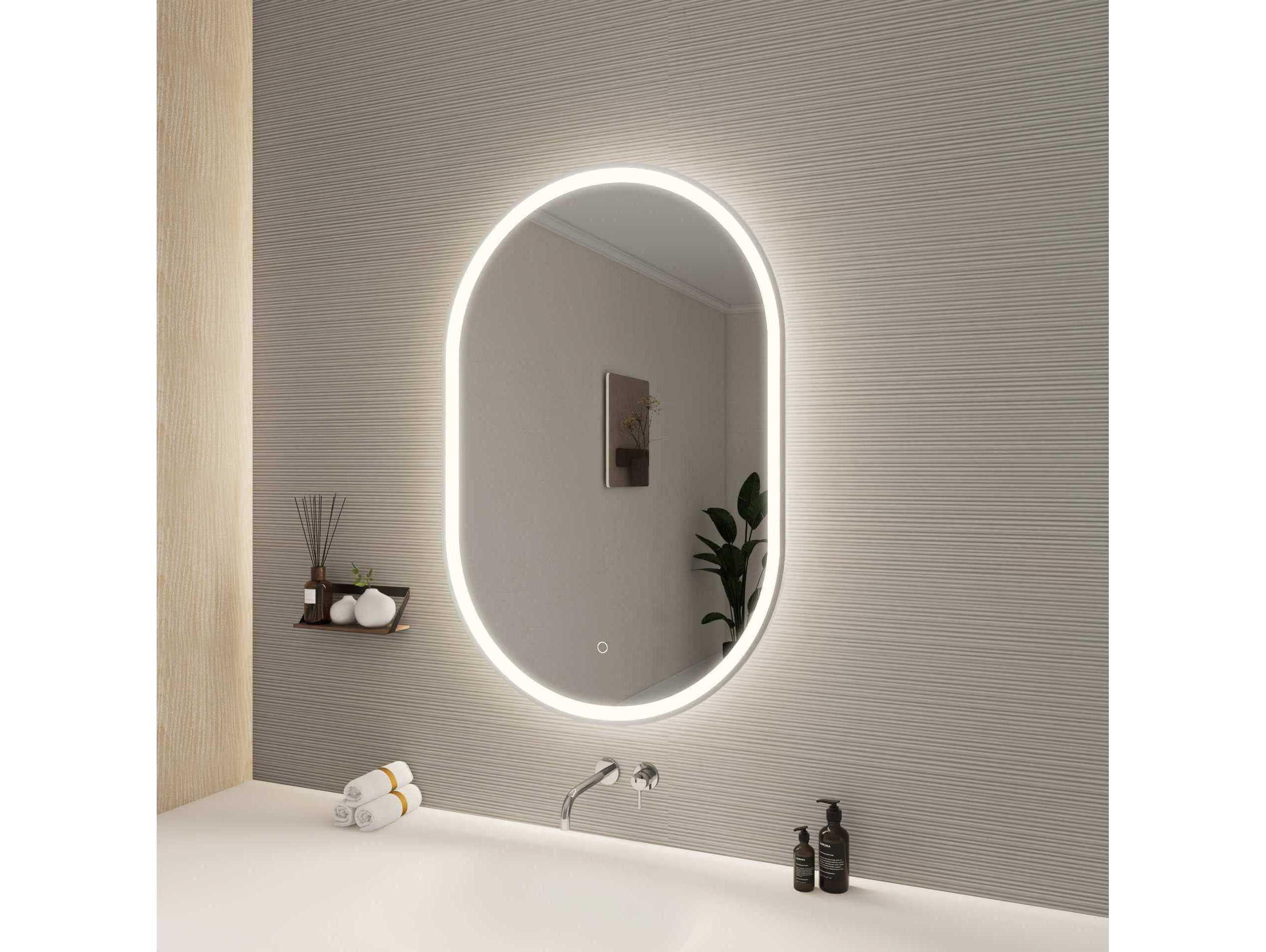 Elegant Lighting Harmoni Silver Oval Wall Mirror