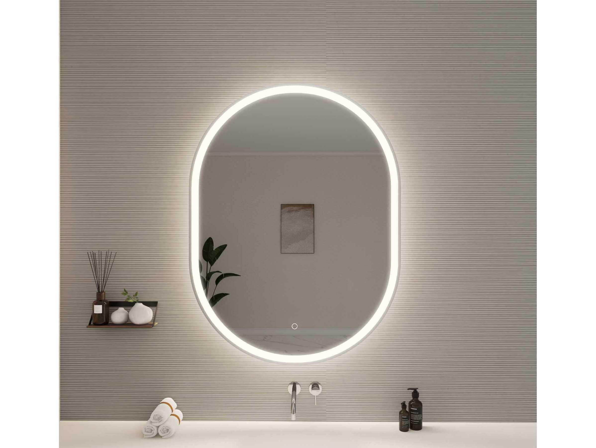 Elegant Lighting Harmoni Silver Oval Wall Mirror