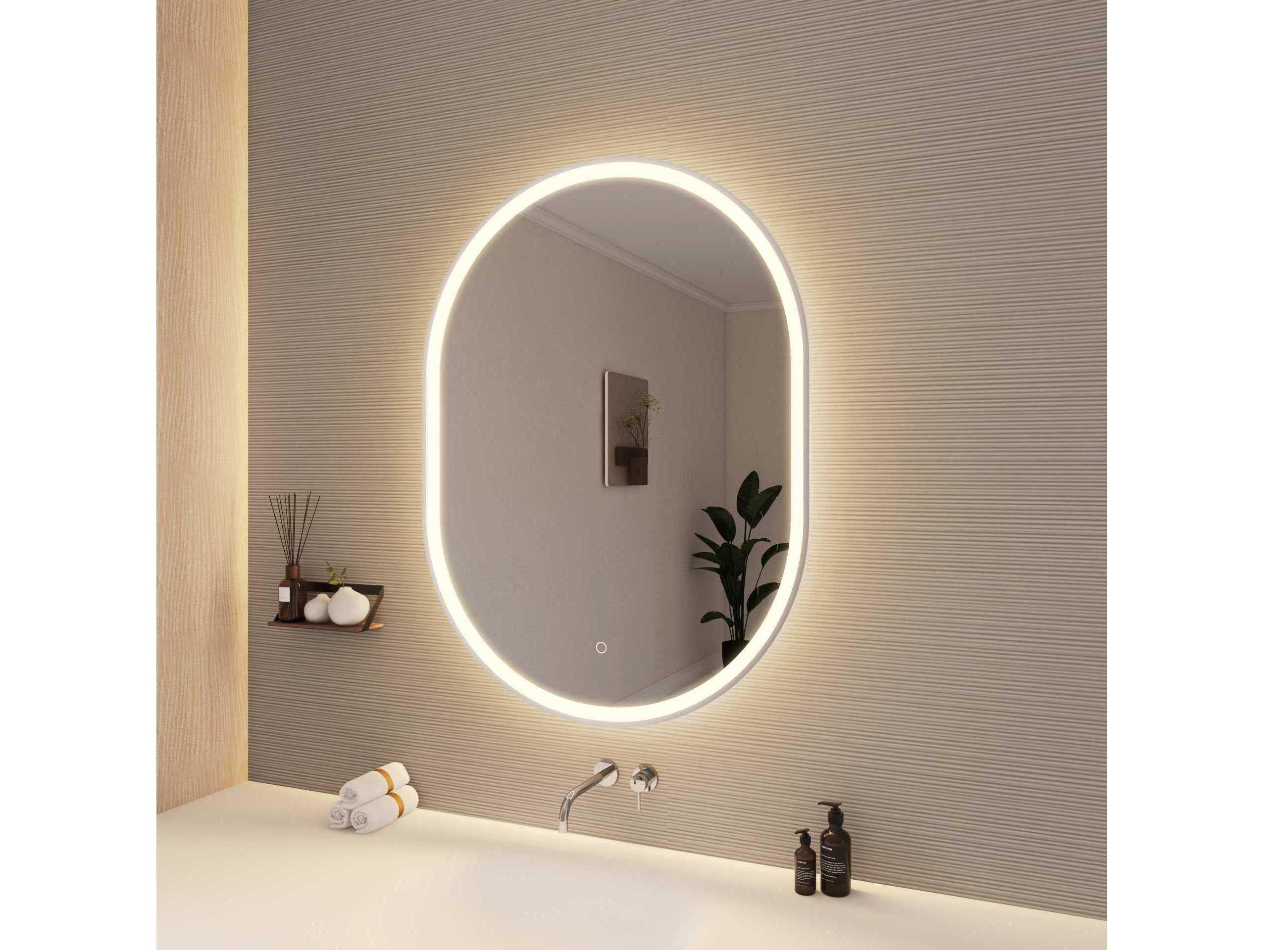 Elegant Lighting Harmoni Silver Oval Wall Mirror