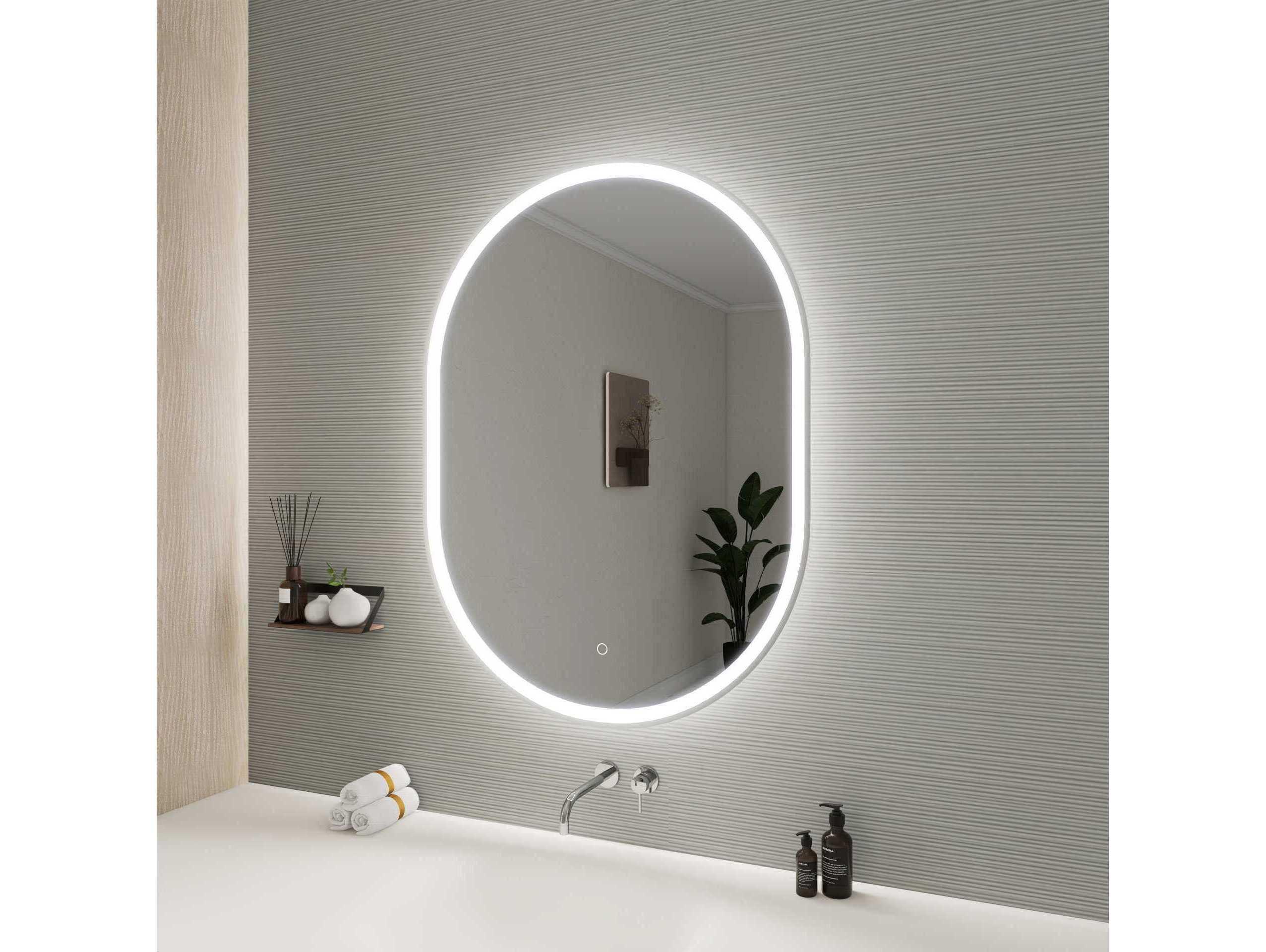 Elegant Lighting Harmoni Silver Oval Wall Mirror