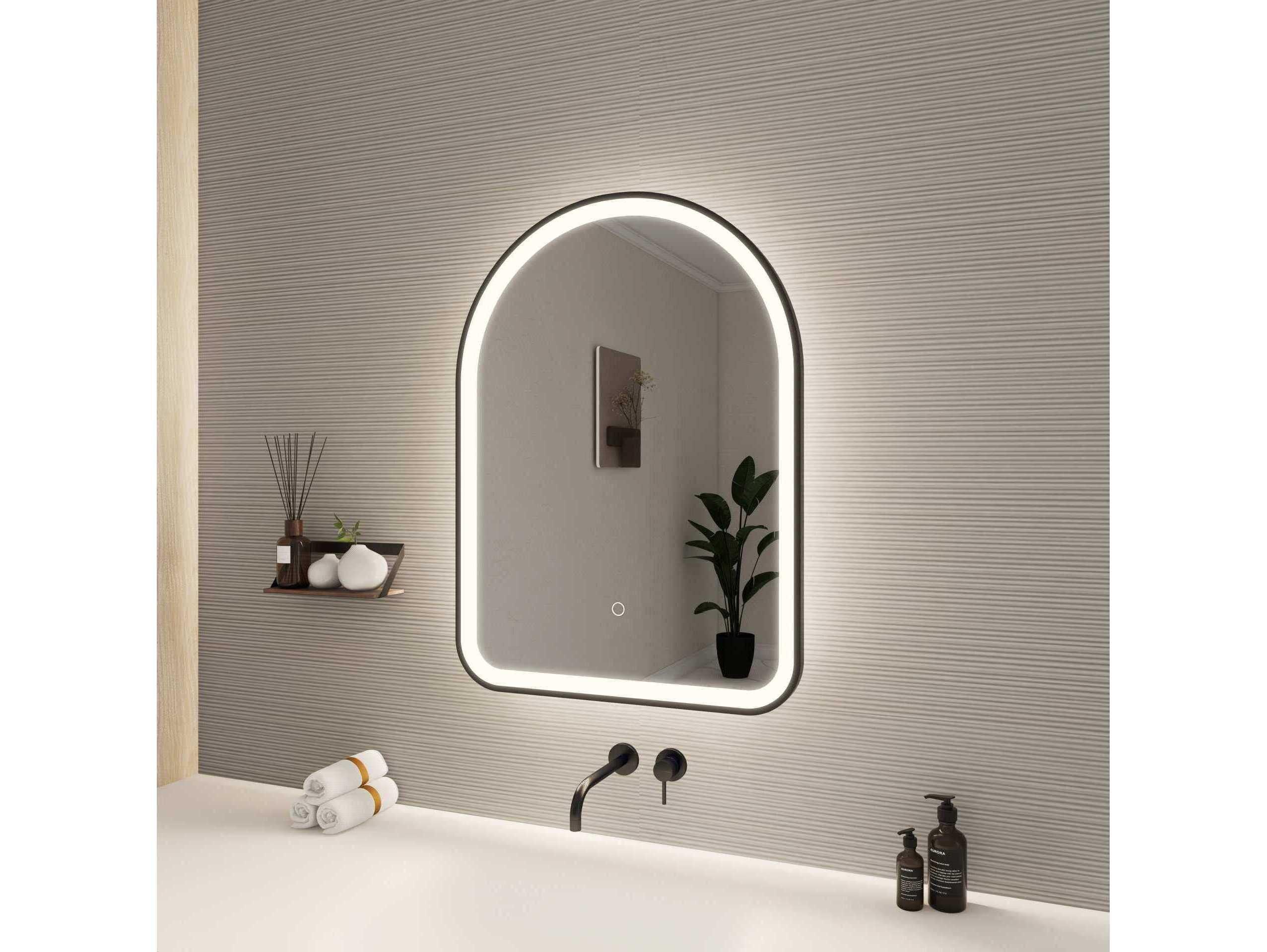 Elegant Lighting Harmoni Black Arch Wall Mirror