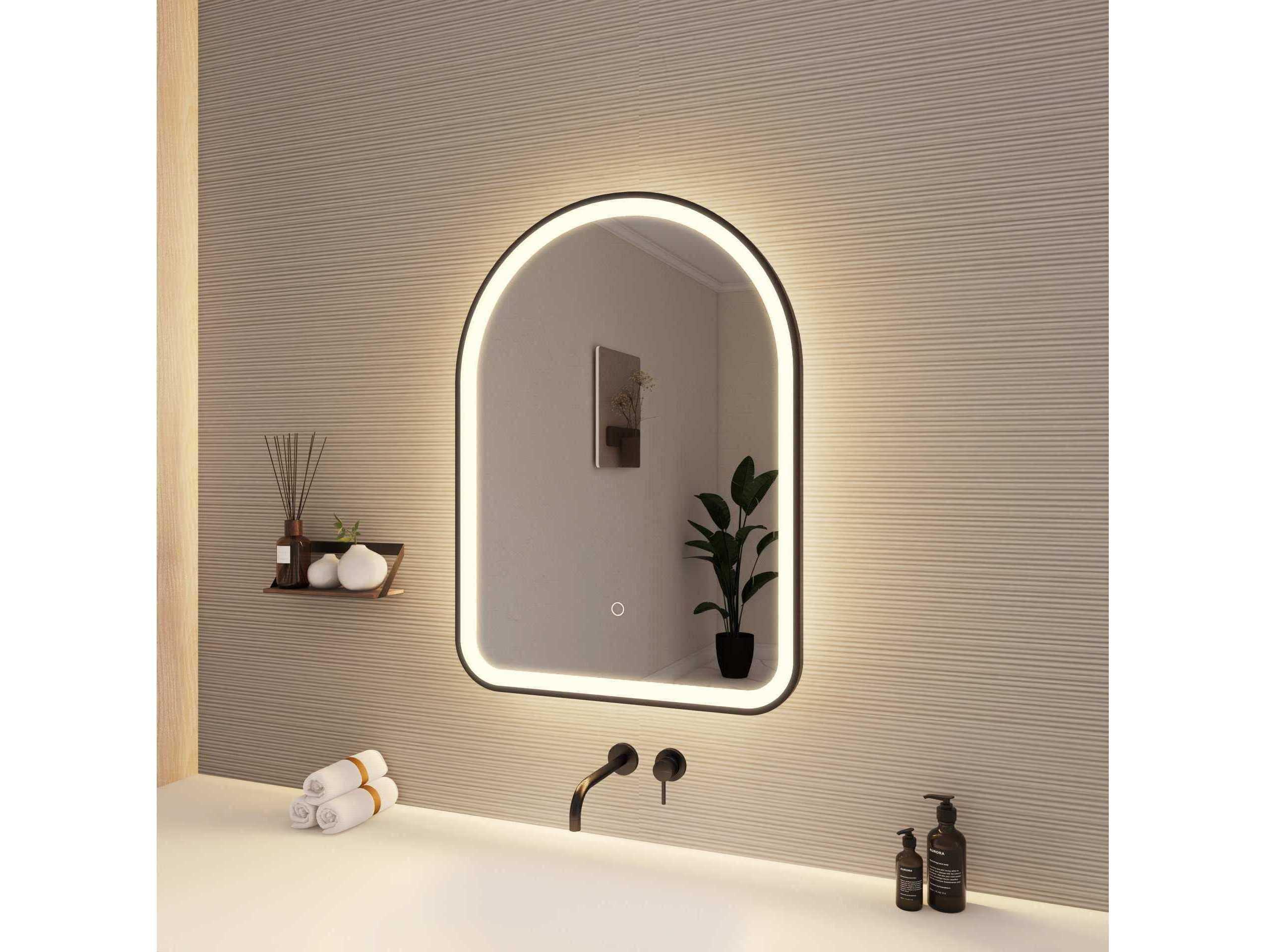 Elegant Lighting Harmoni Black Arch Wall Mirror
