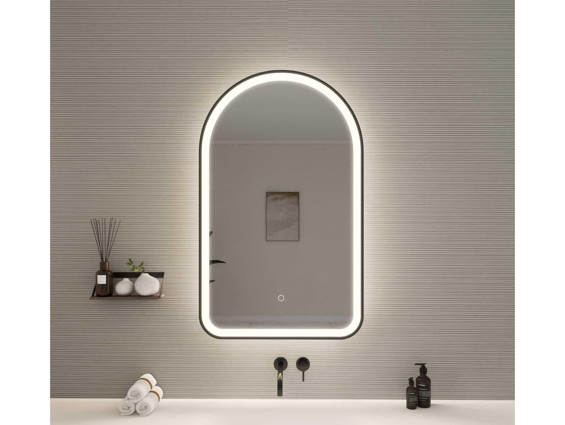 Elegant Lighting Harmoni Black Arch Wall Mirror
