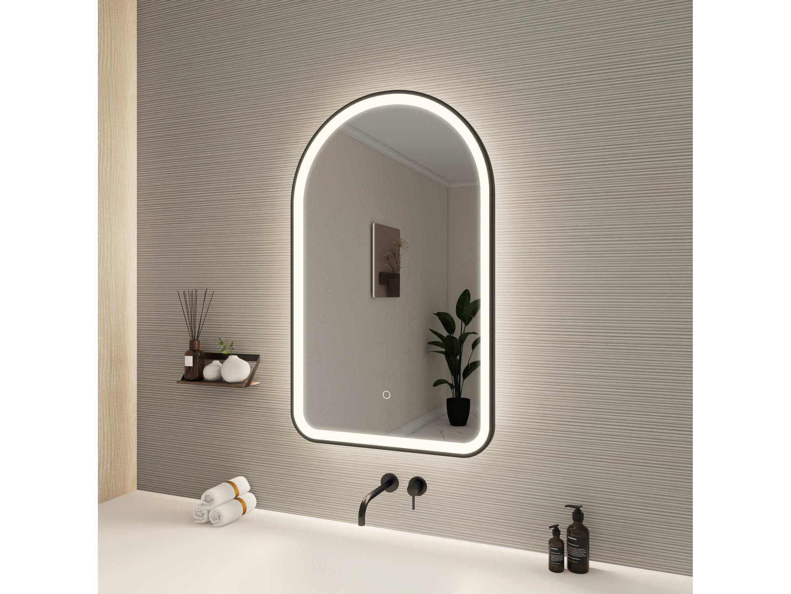 Elegant Lighting Harmoni Black Arch Wall Mirror