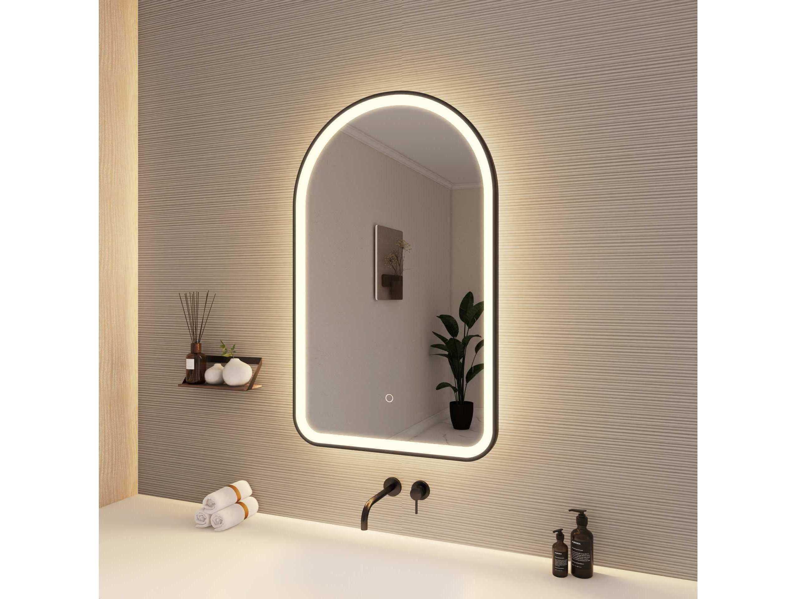 Elegant Lighting Harmoni Black Arch Wall Mirror