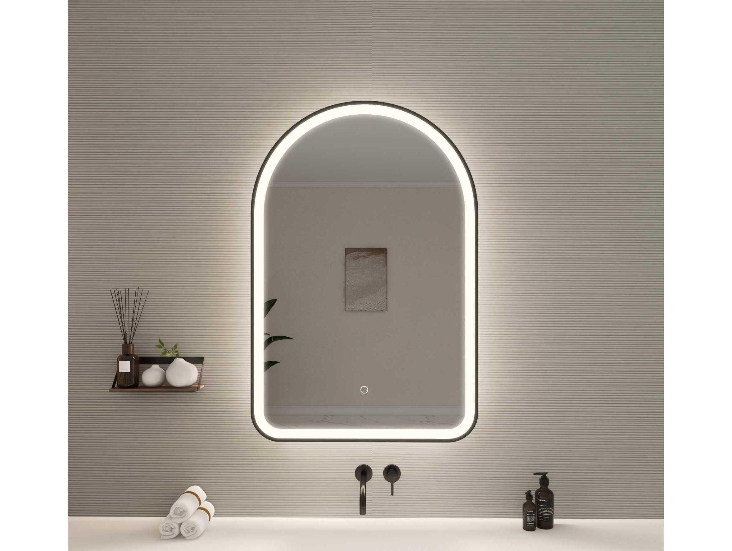 Elegant Lighting Harmoni Black Arch Wall Mirror