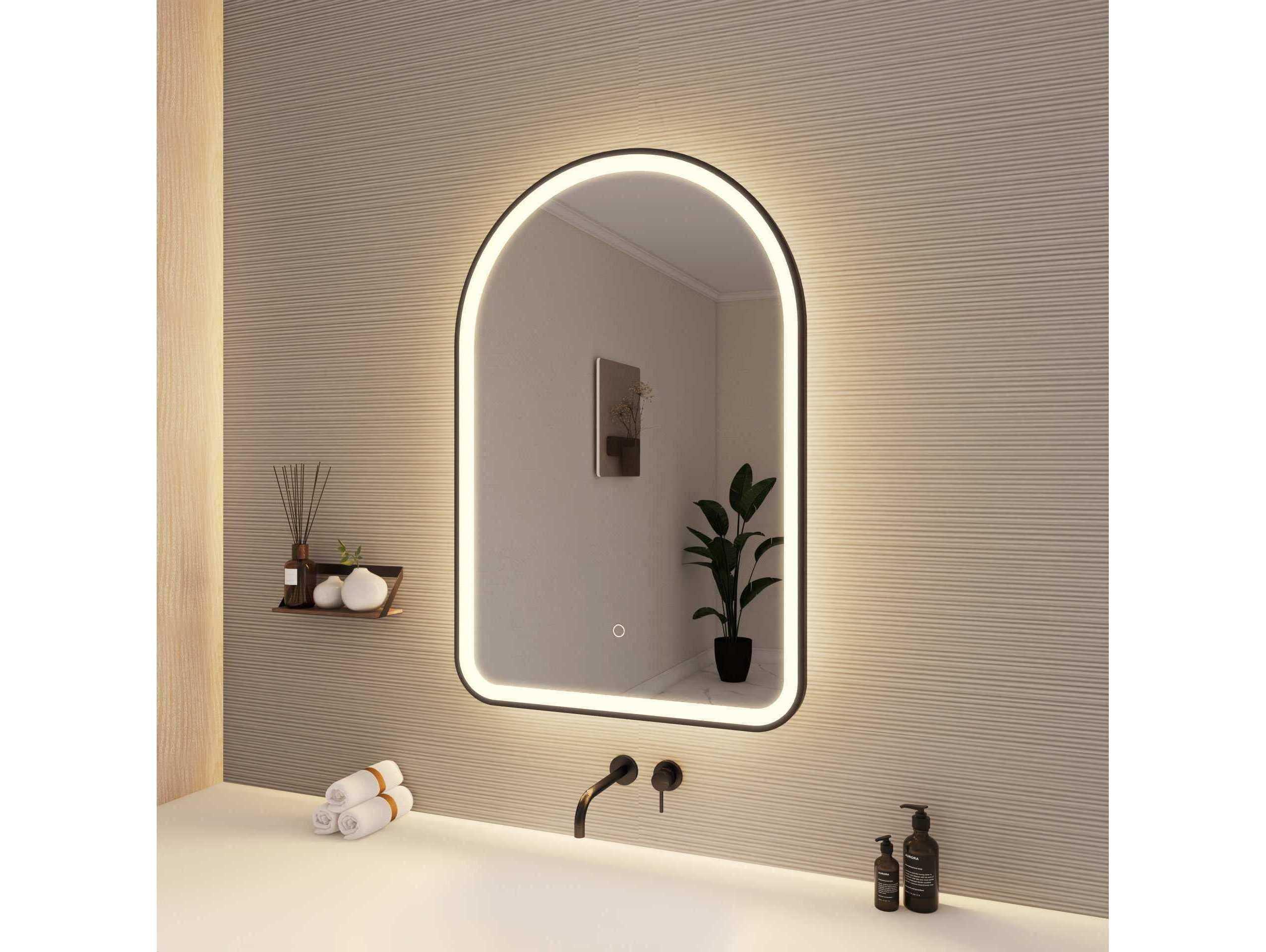 Elegant Lighting Harmoni Black Arch Wall Mirror