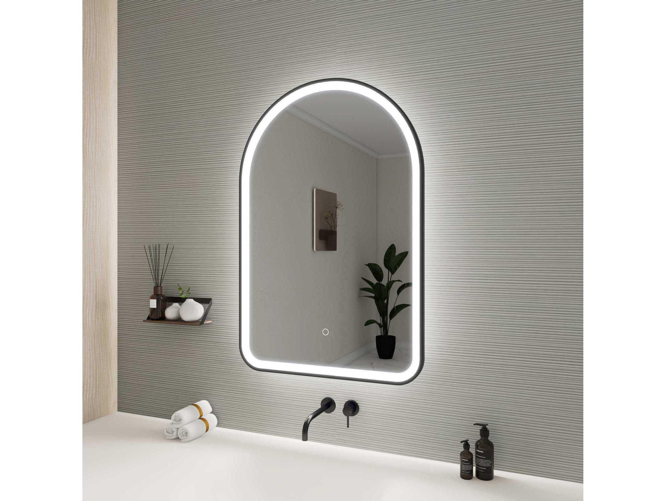 Elegant Lighting Harmoni Black Arch Wall Mirror
