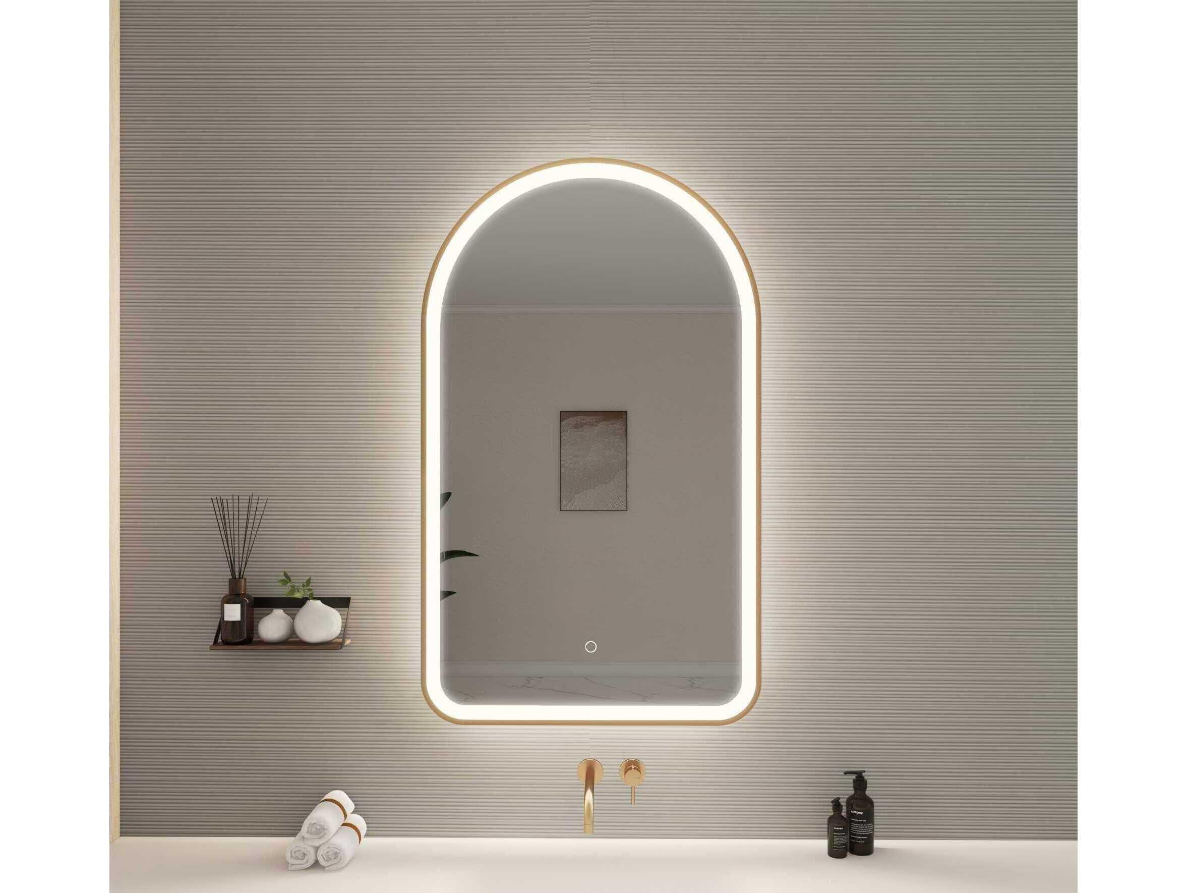Elegant Lighting Harmoni Satin Gold Arch Wall Mirror
