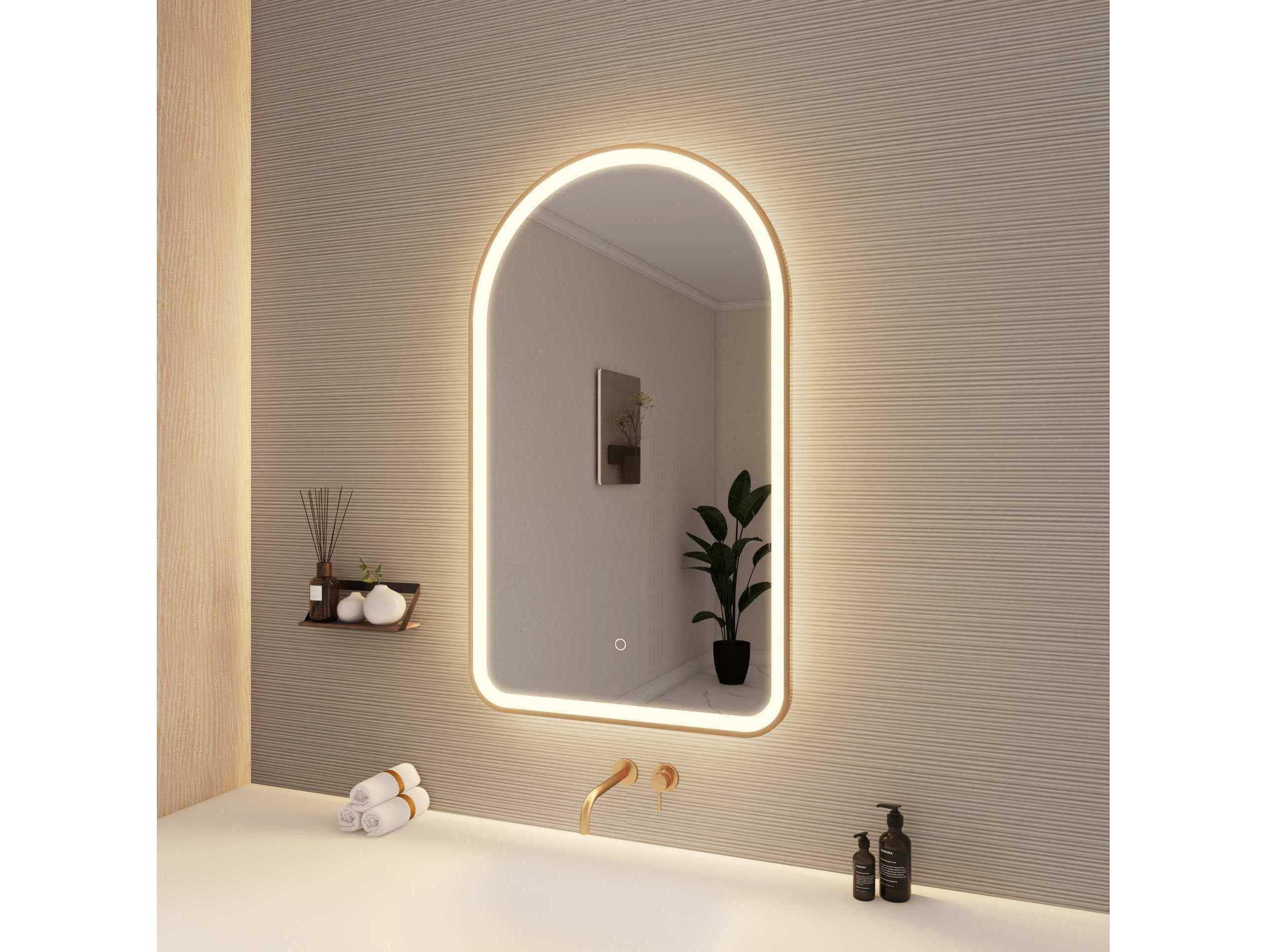Elegant Lighting Harmoni Satin Gold Arch Wall Mirror