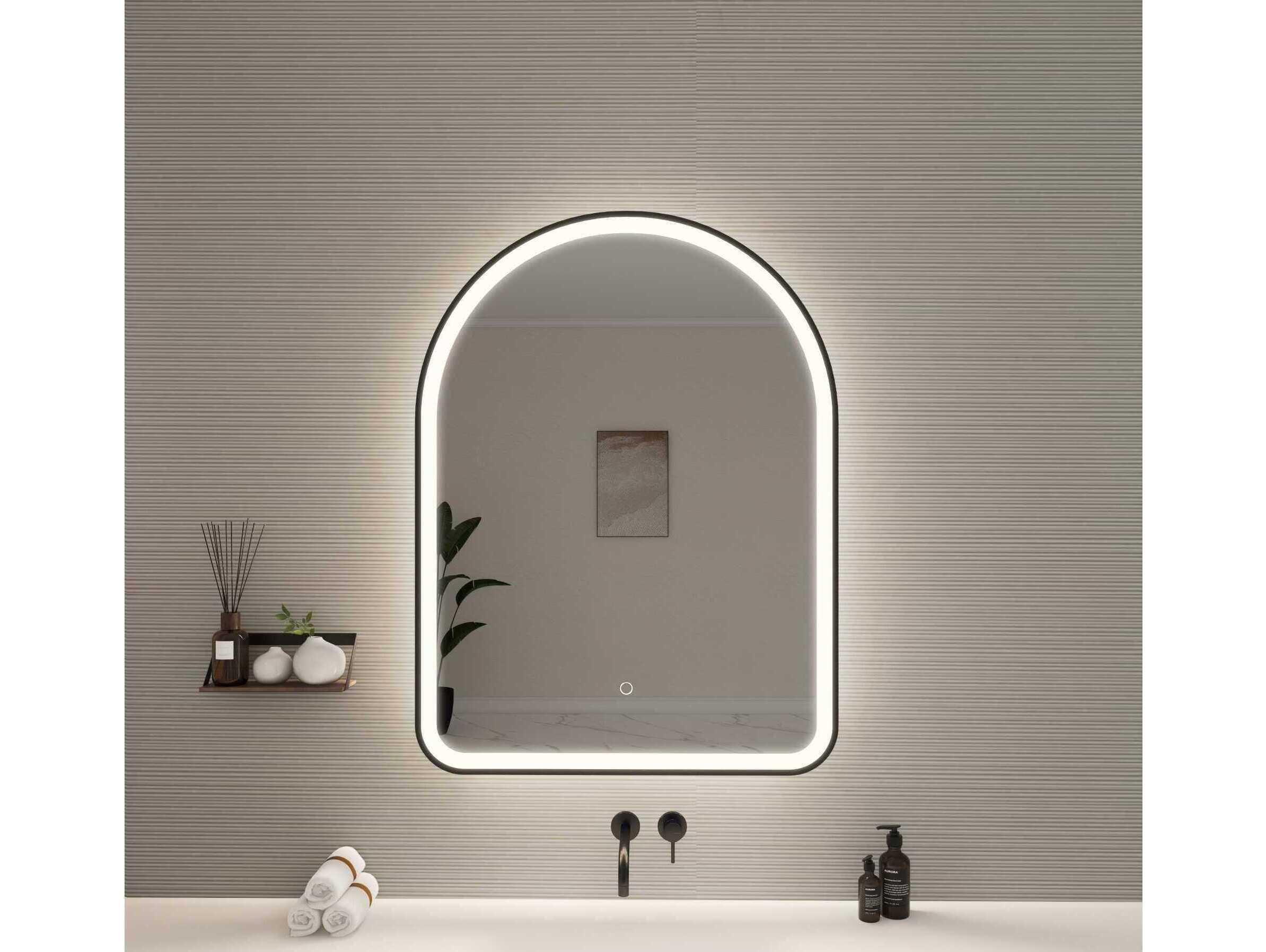 Elegant Lighting Harmoni Black Arch Wall Mirror