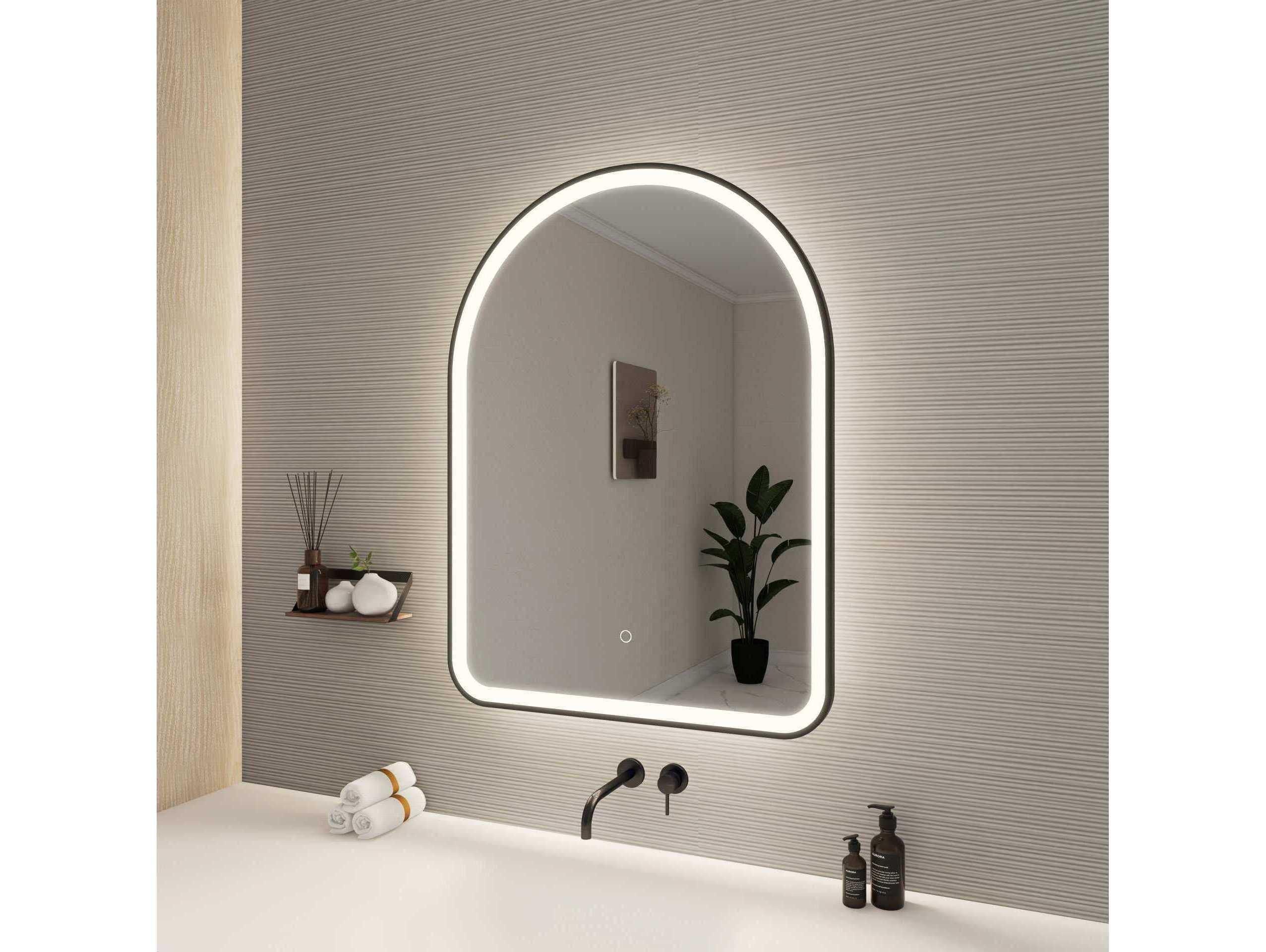 Elegant Lighting Harmoni Black Arch Wall Mirror