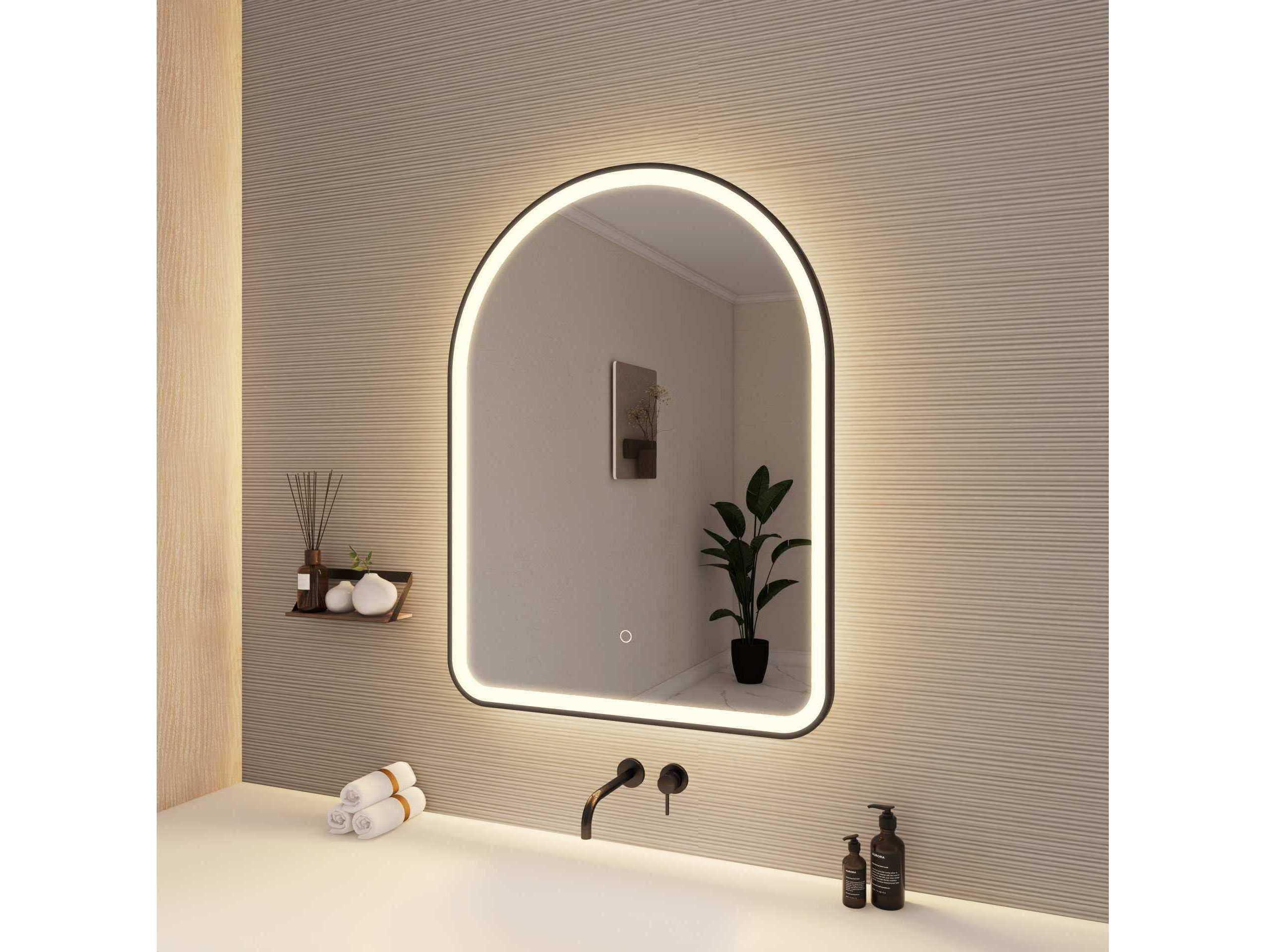 Elegant Lighting Harmoni Black Arch Wall Mirror