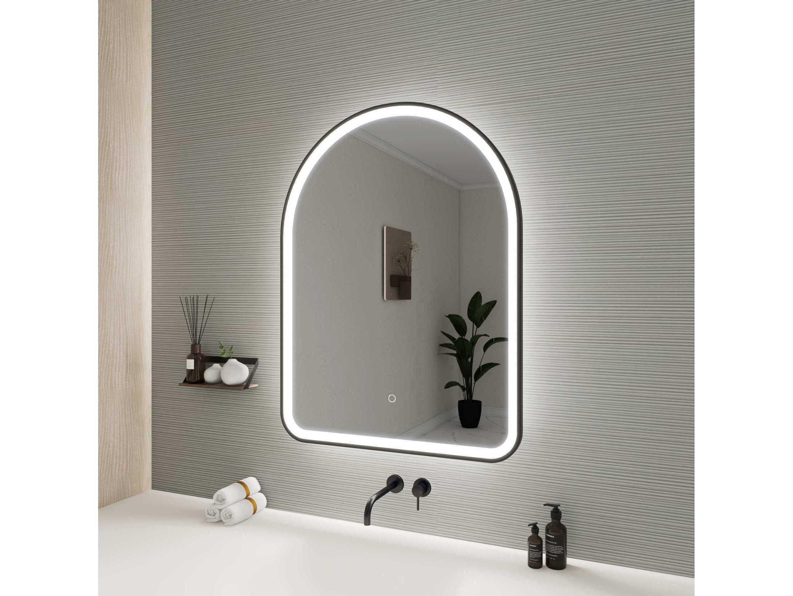 Elegant Lighting Harmoni Black Arch Wall Mirror