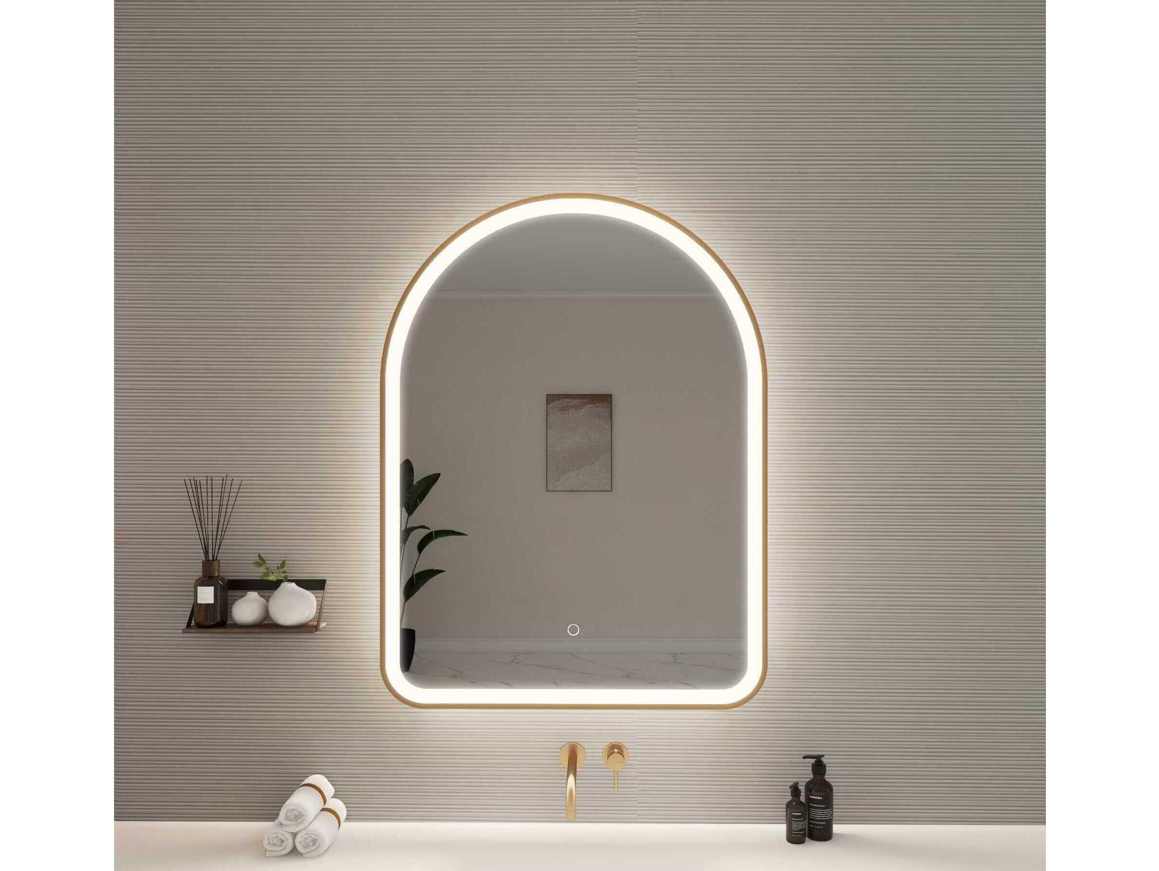 Elegant Lighting Harmoni Satin Gold Arch Wall Mirror