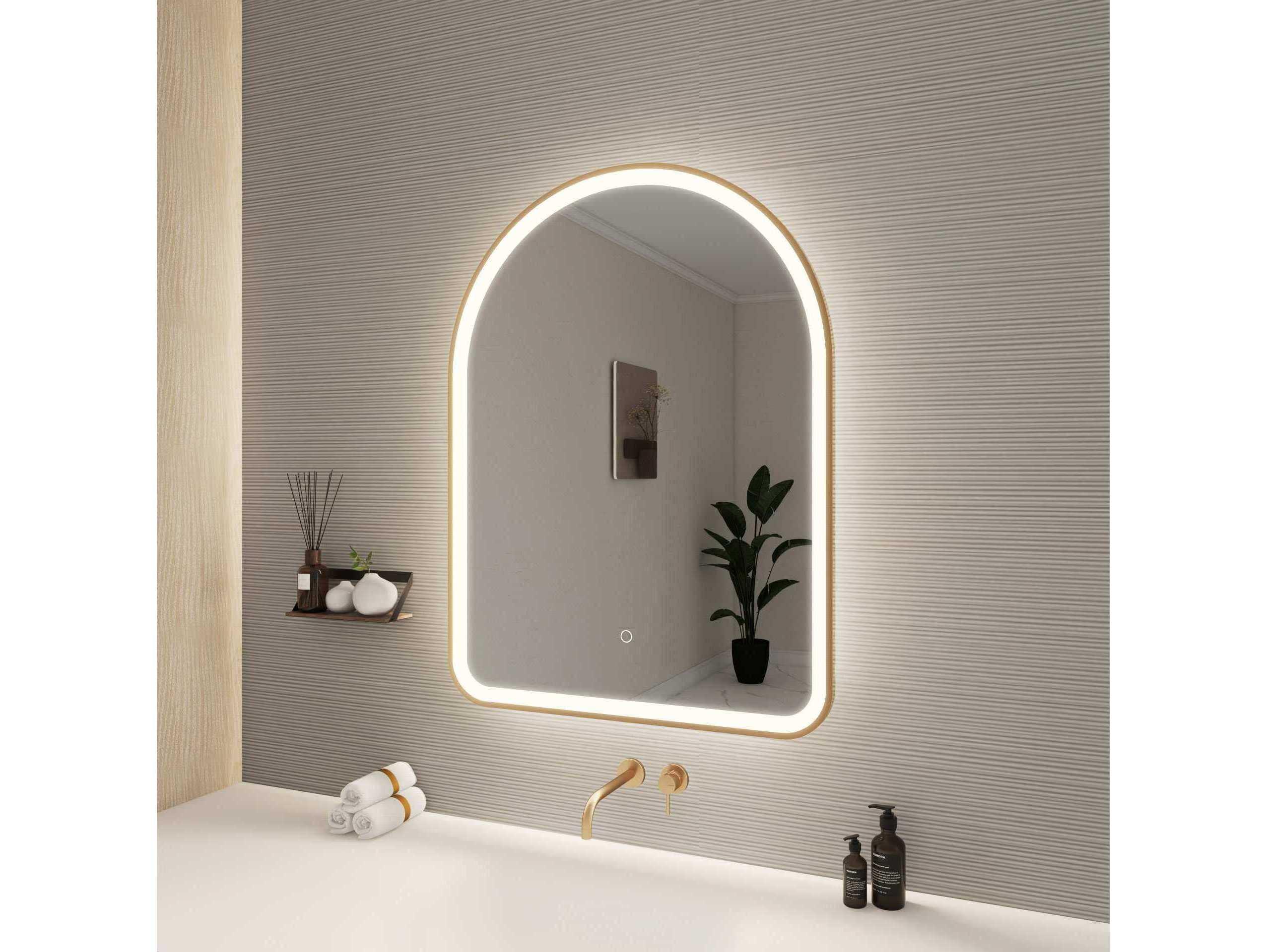 Elegant Lighting Harmoni Satin Gold Arch Wall Mirror