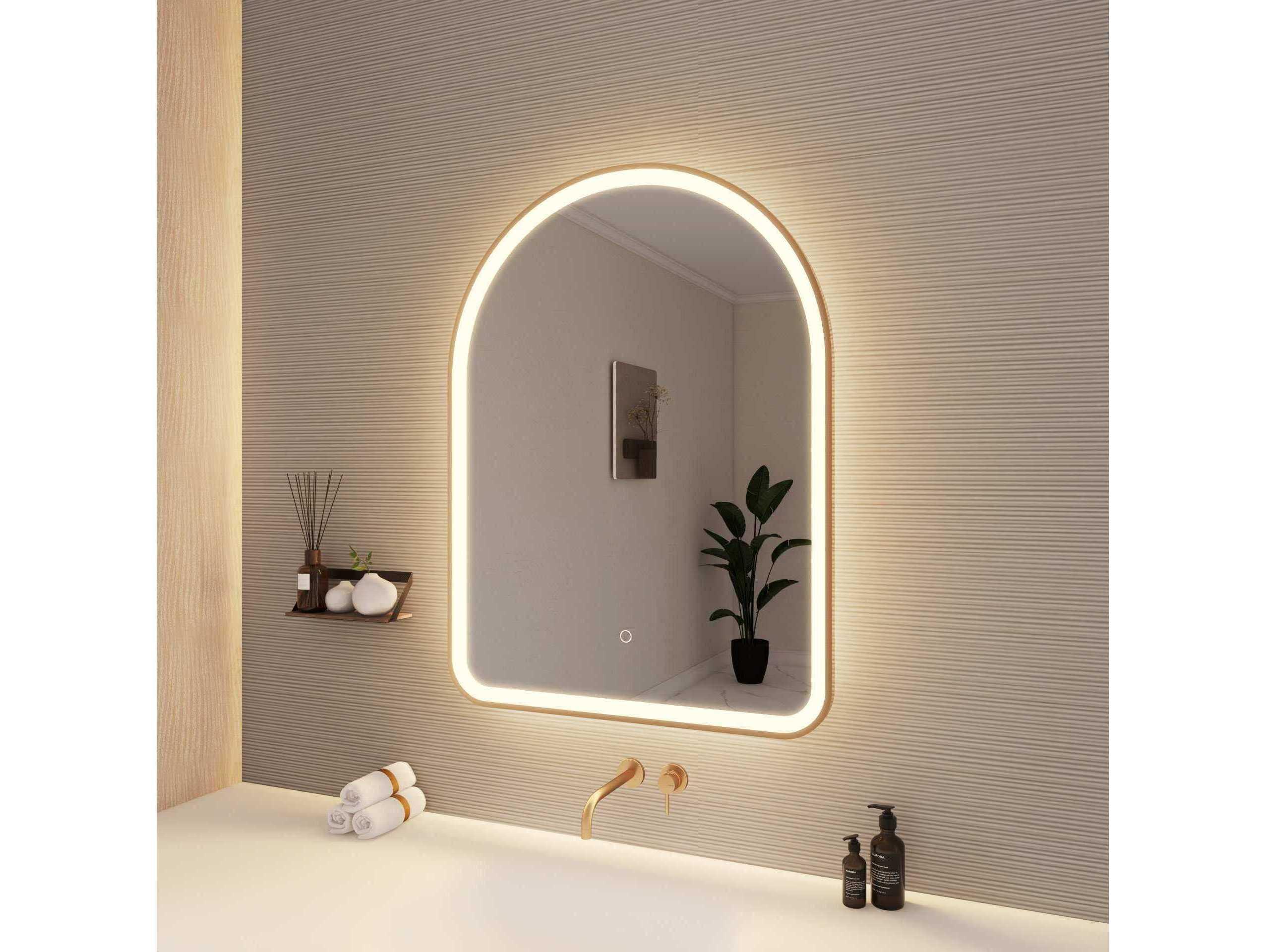 Elegant Lighting Harmoni Satin Gold Arch Wall Mirror