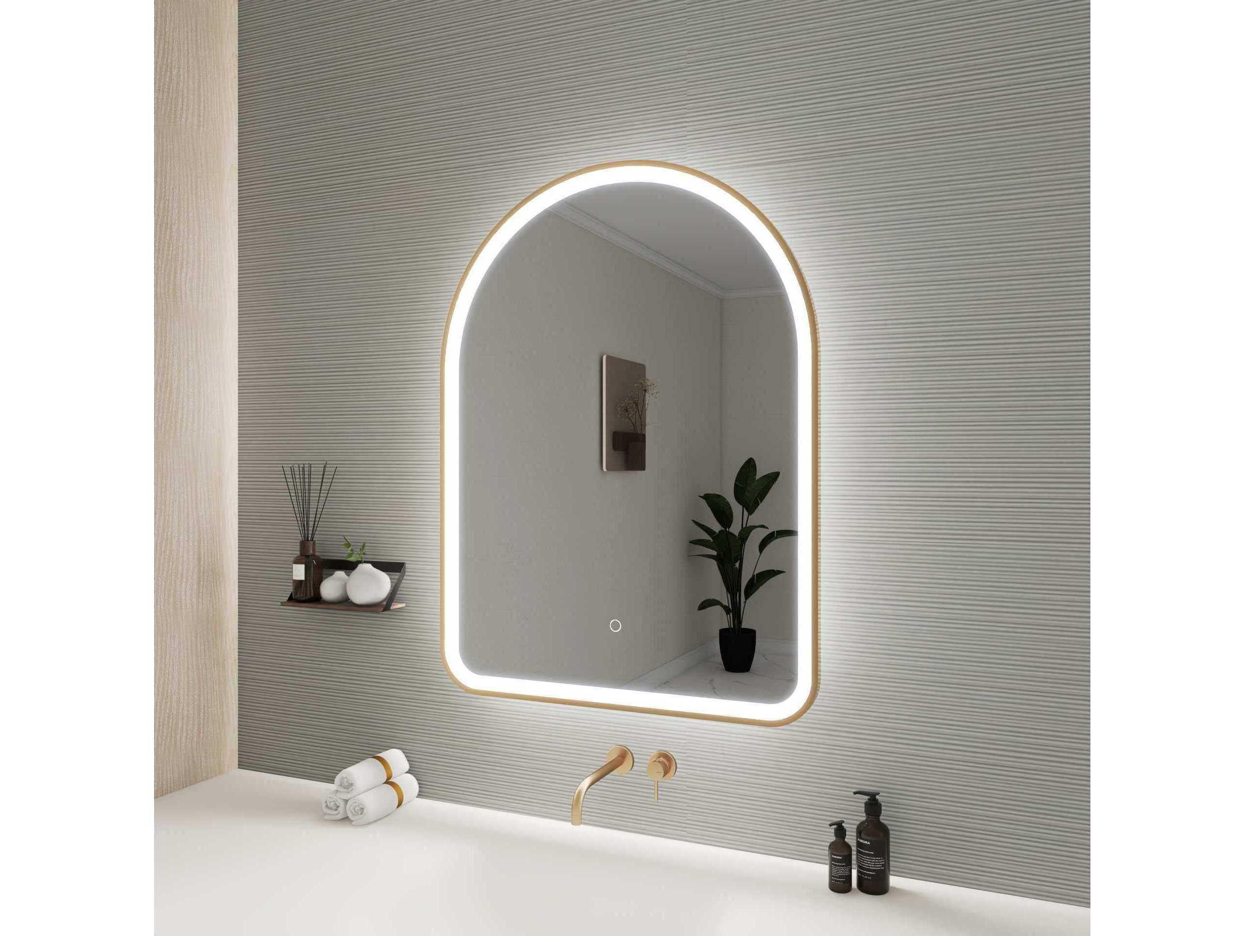 Elegant Lighting Harmoni Satin Gold Arch Wall Mirror
