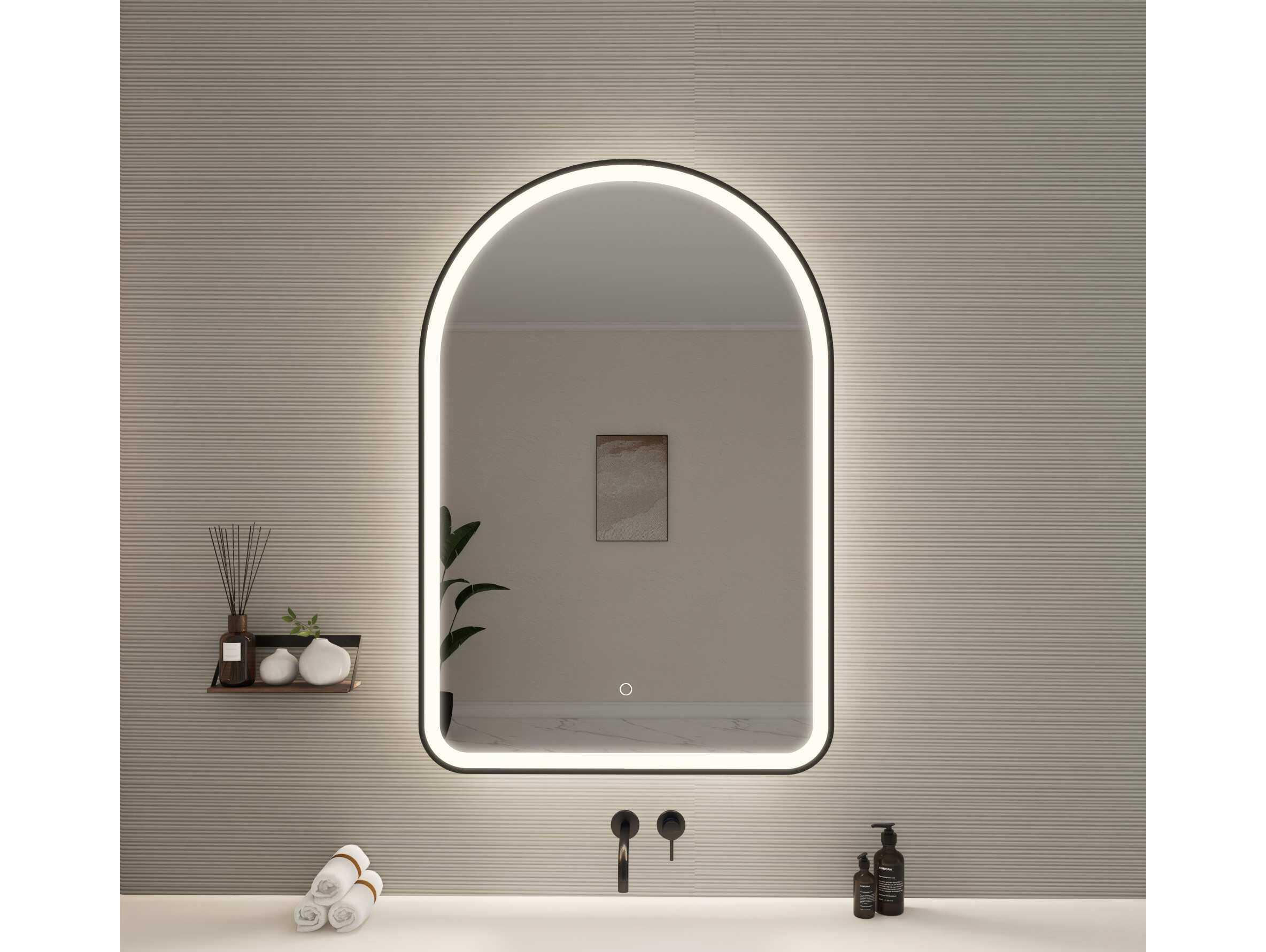 Elegant Lighting Harmoni Black Arch Wall Mirror