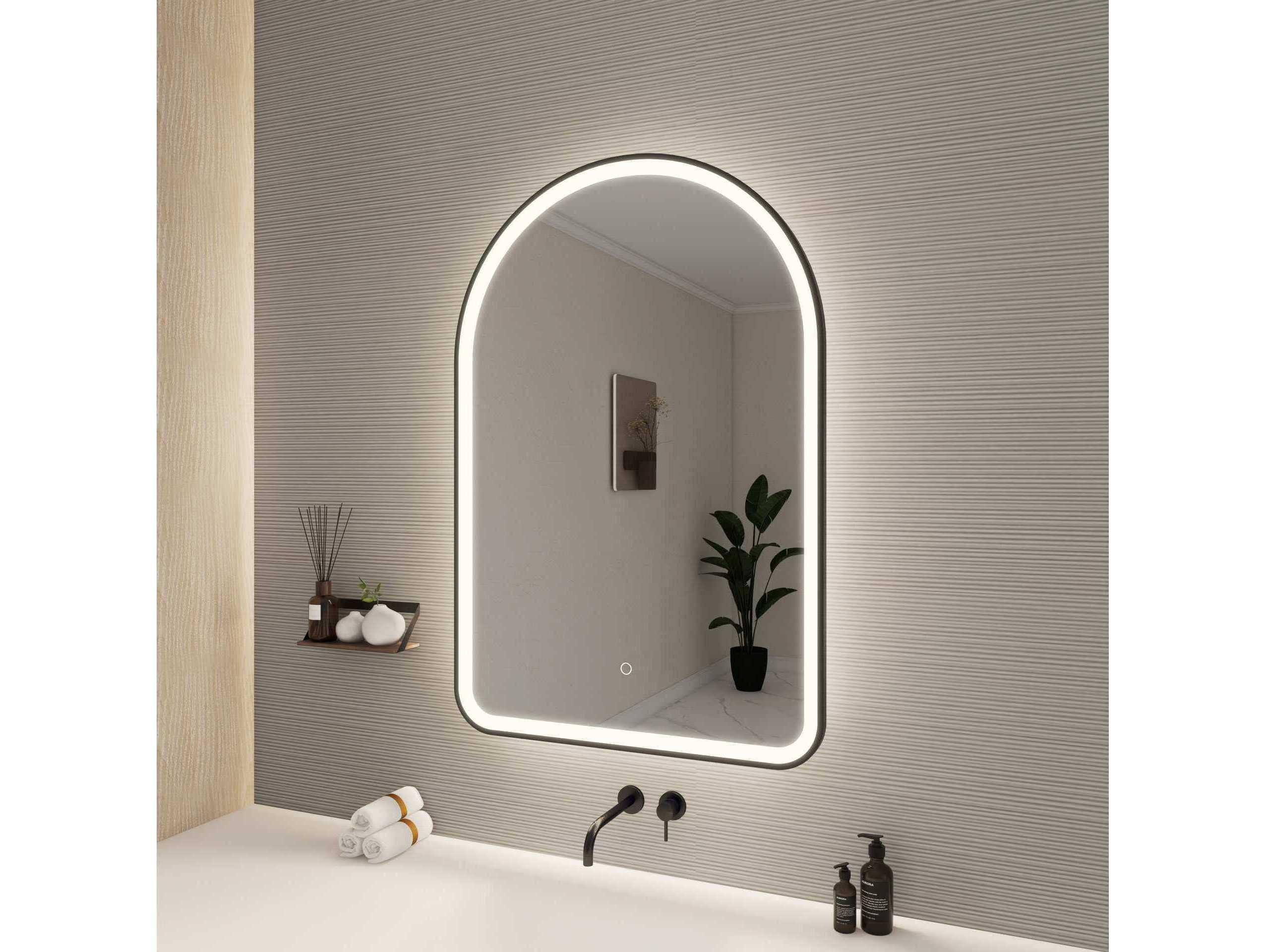 Elegant Lighting Harmoni Black Arch Wall Mirror