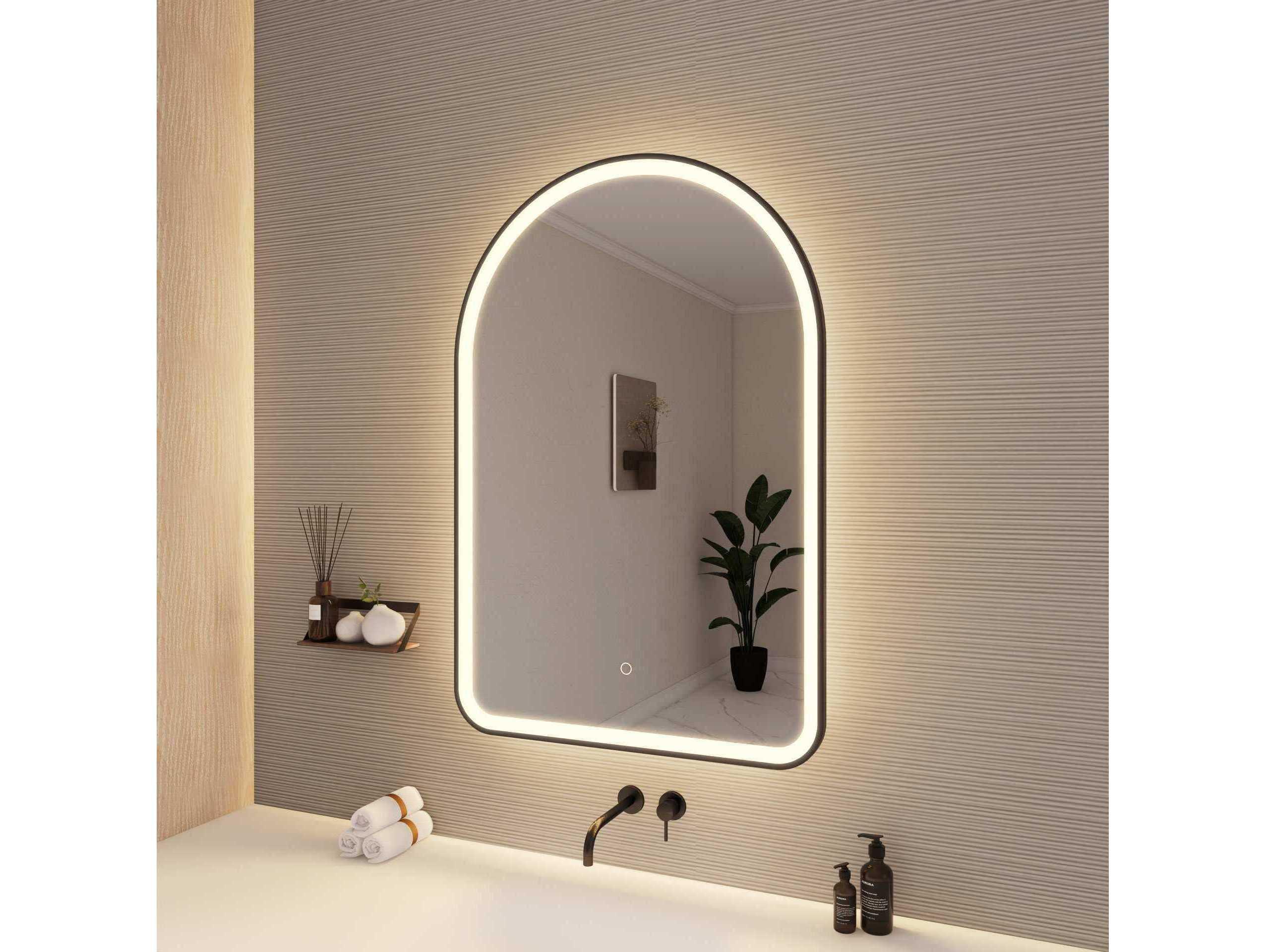Elegant Lighting Harmoni Black Arch Wall Mirror