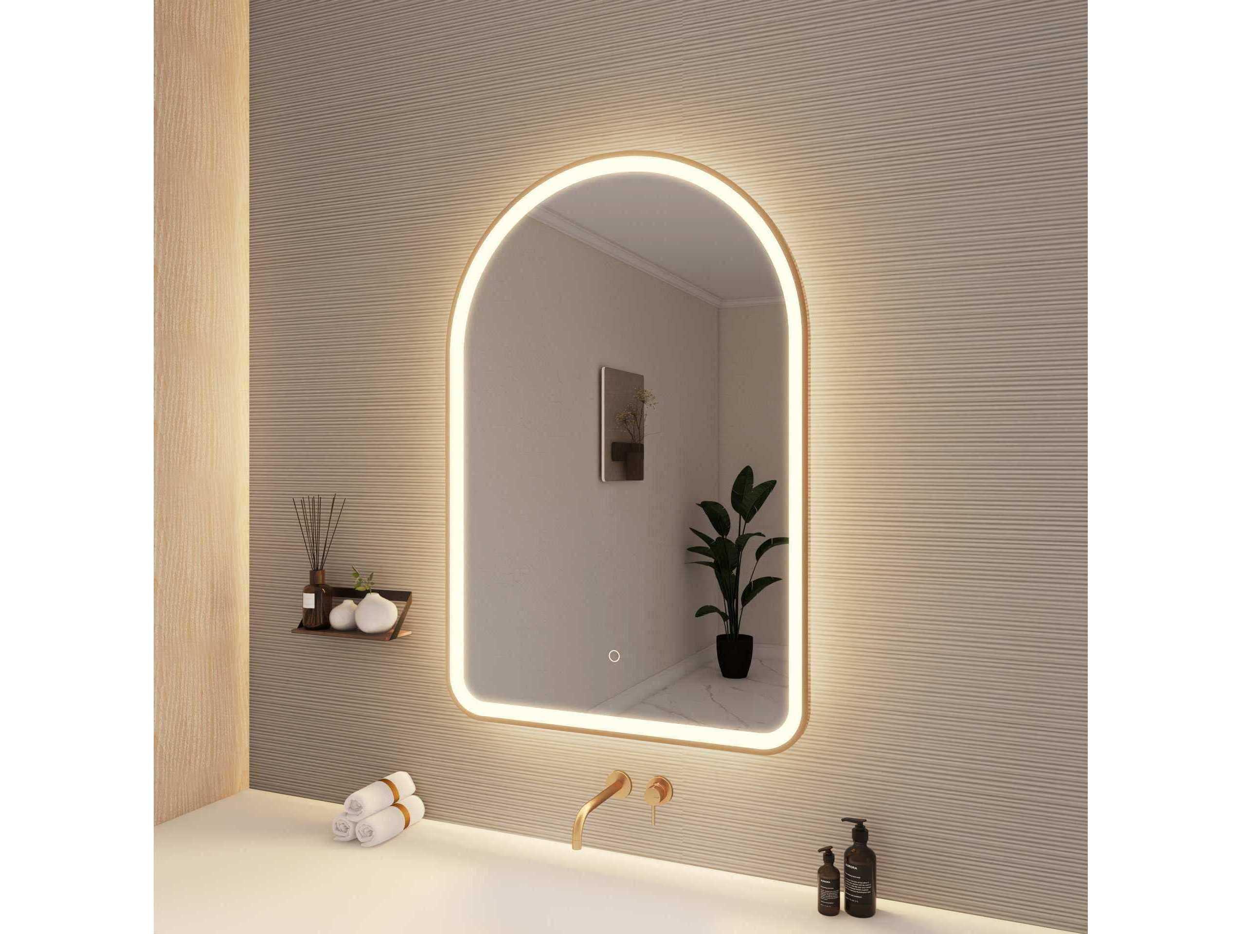 Elegant Lighting Harmoni Satin Gold Arch Wall Mirror