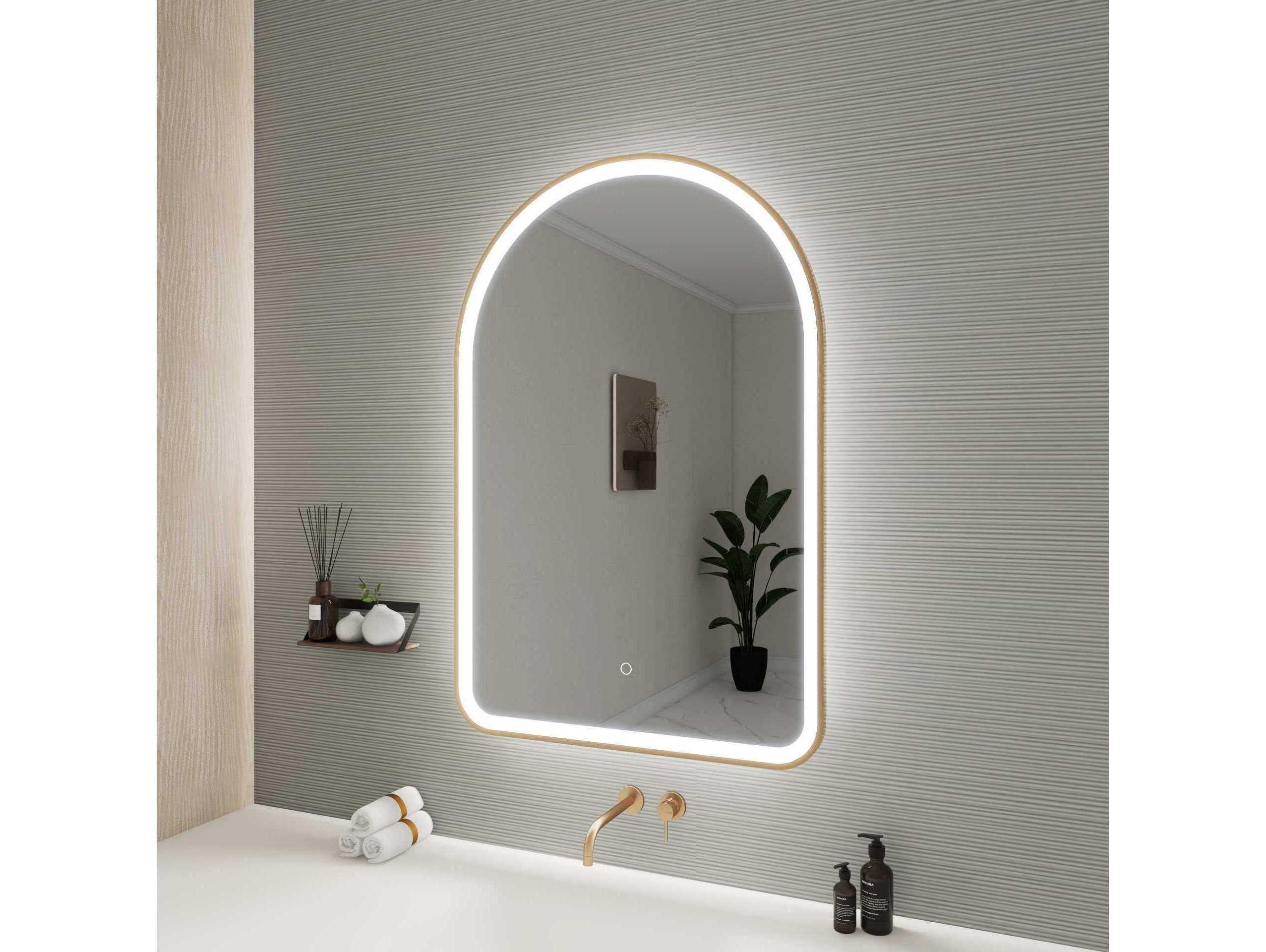 Elegant Lighting Harmoni Satin Gold Arch Wall Mirror